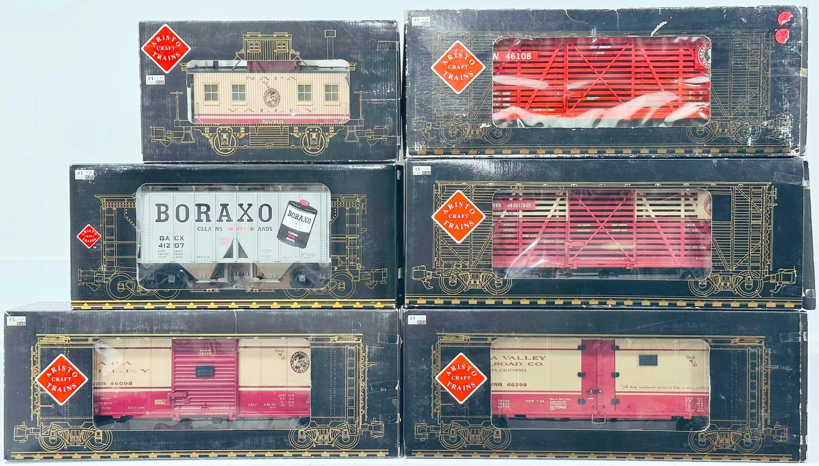 Aristo Craft Trains Modern G Scale Six (6) Assorted Freight Cars Boxed (1 of 5)