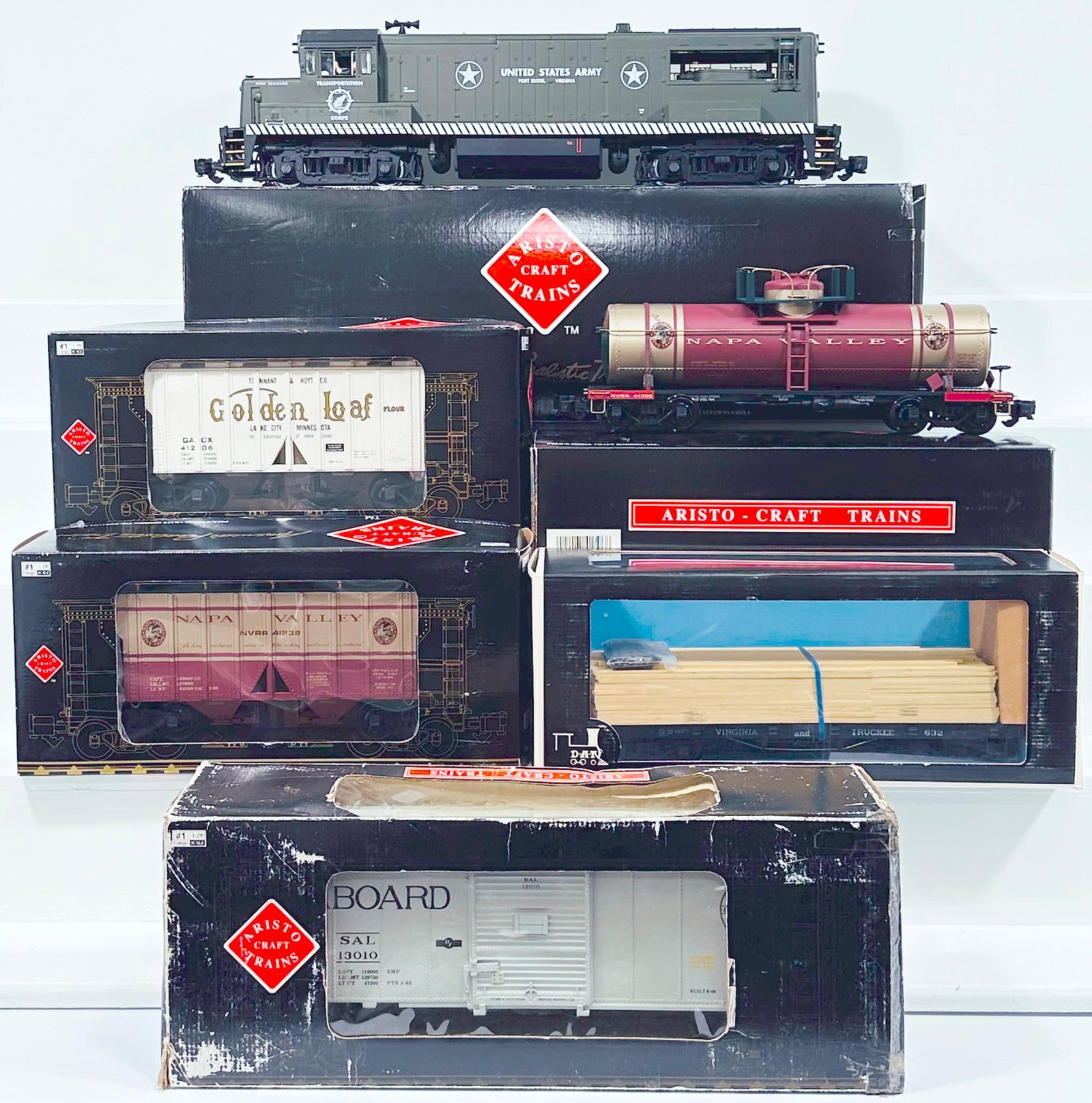 Aristo Craft Trains Modern G Scale Six (6) Assorted Freight Cars Boxed (1 of 9)