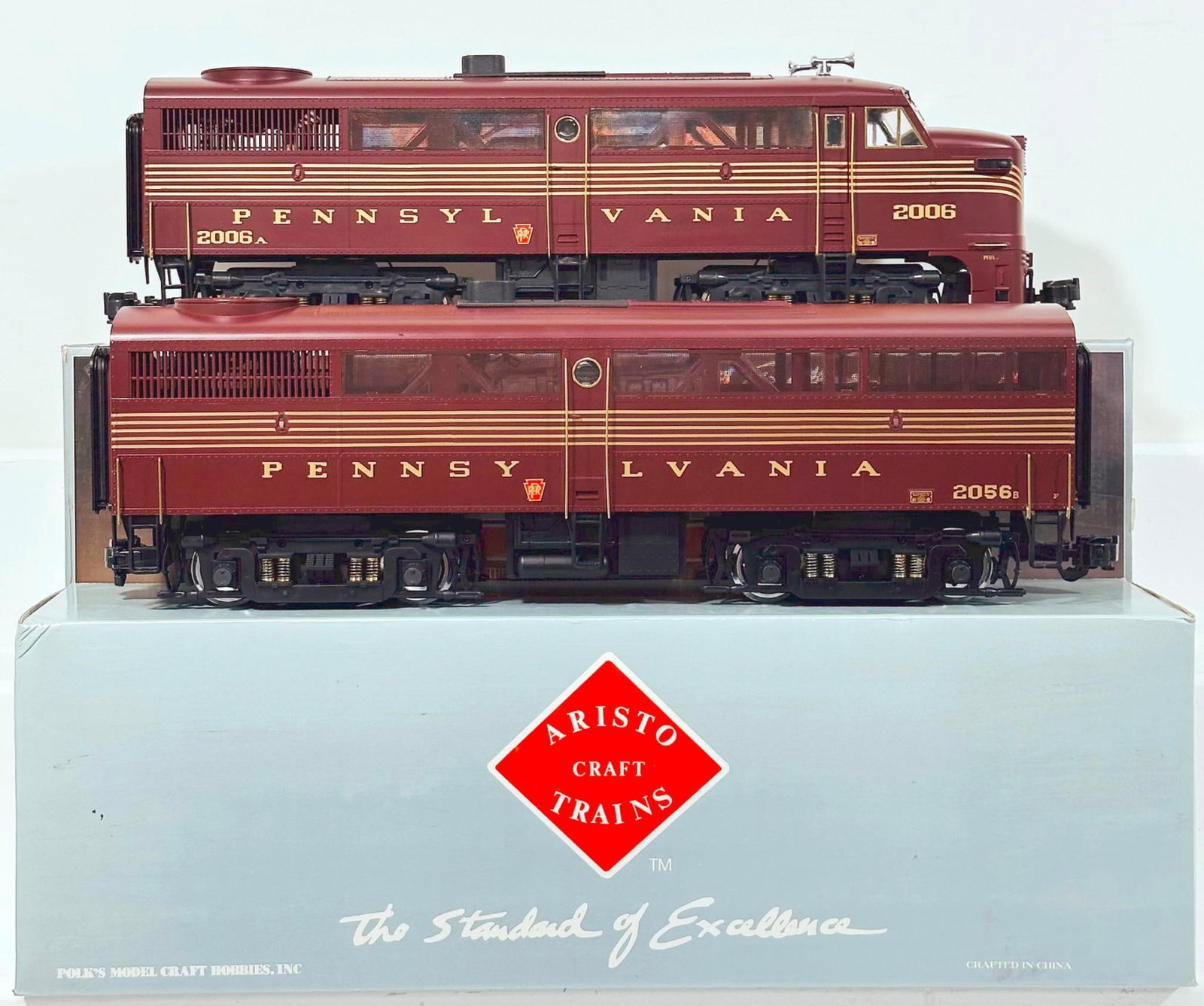 Aristo Craft Trains /REA Modern G Scale Pennsylvania Tuscan 5 Stripe Alco FA-1 and FB-1 Alco Diesel (1 of 8)