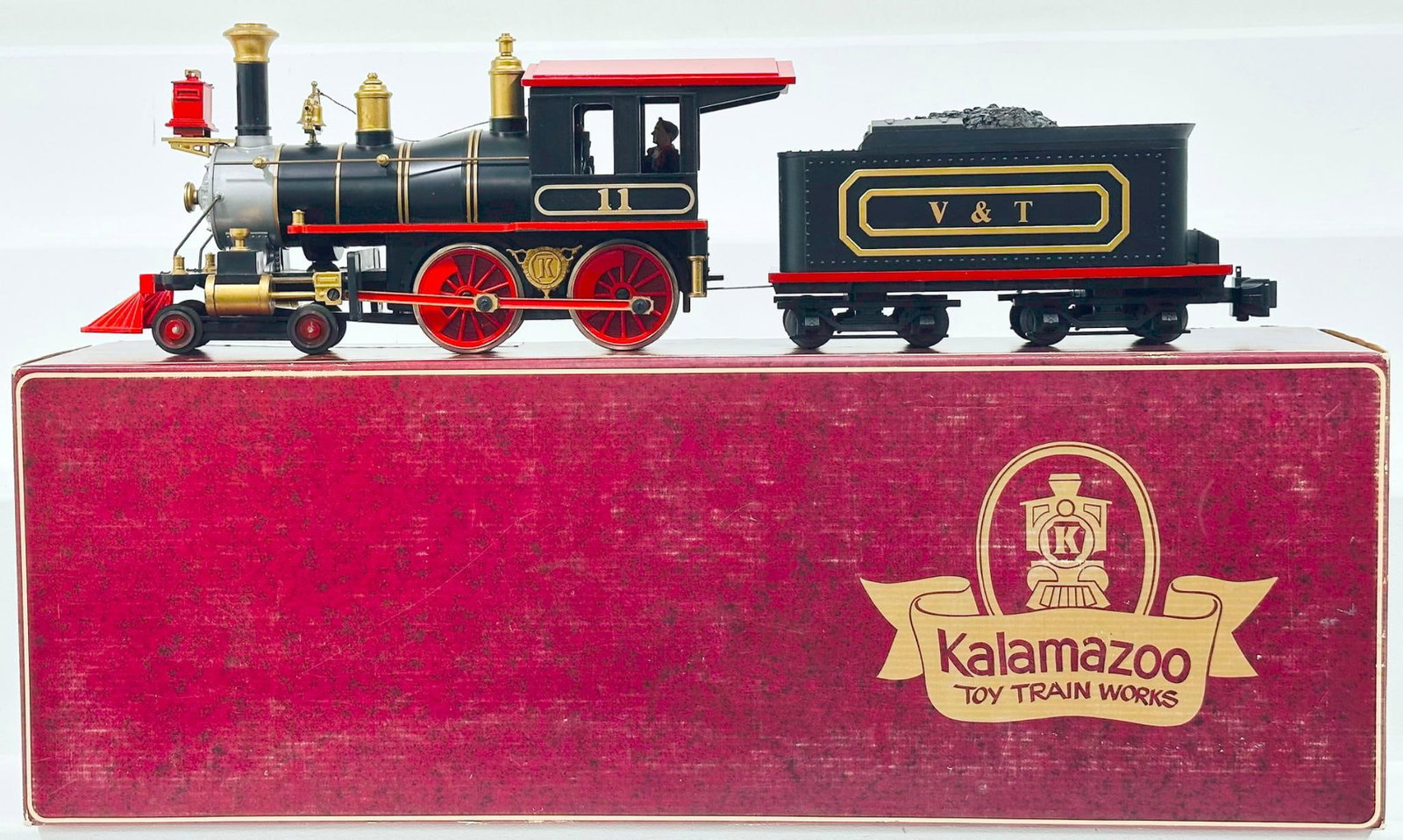 Kalamazoo Toy Train Works Modern G Scale #11 Reno 4 - 4 - 0 Baldwin Locomotive and Tender Boxed (1 of 10)