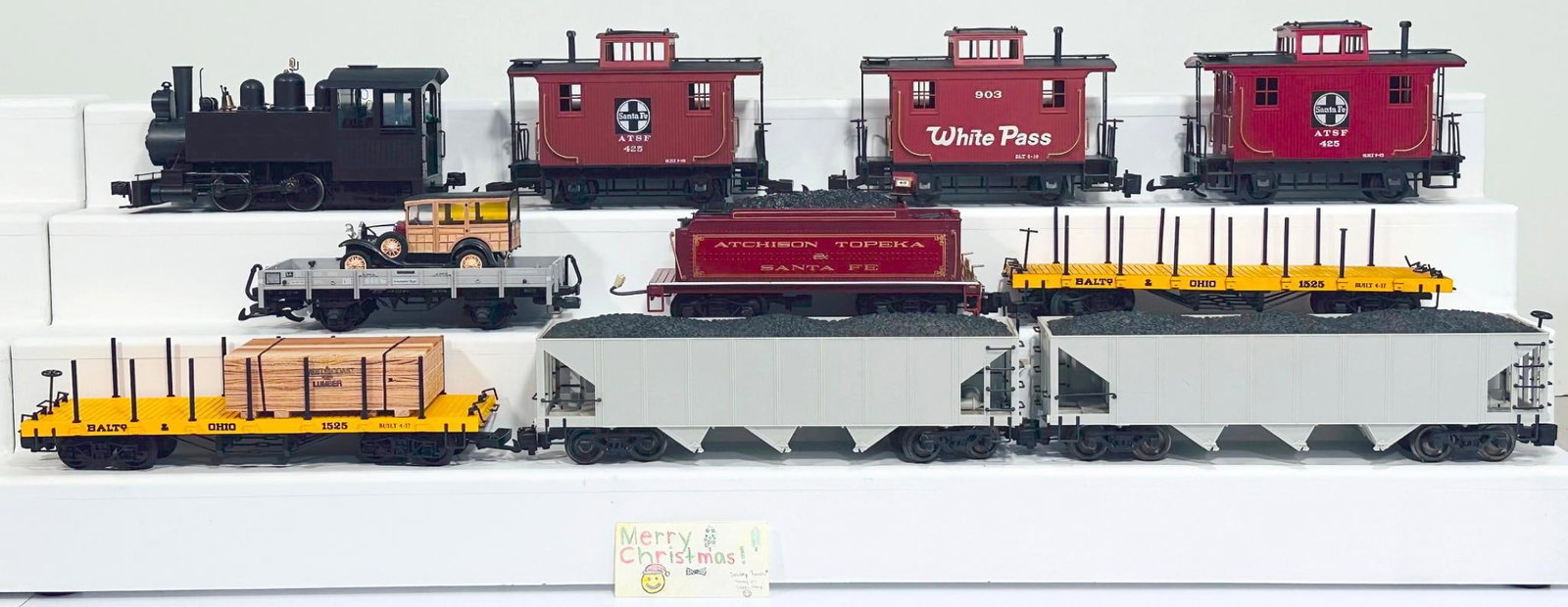 Bachmann Spectrum Modern G Scale Black Docksider Locomotive and Assorted Freight Cars and Tender (1 of 6)