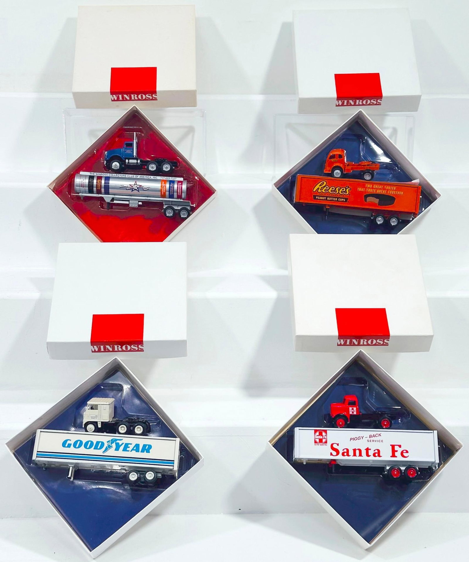 Winross Modern Diecast Truck X4 Boxed: Winross Modern Diecast Truck X4 Boxed, each in C8 or better and each with its original box. Longest item in this Lot is 8 inches.