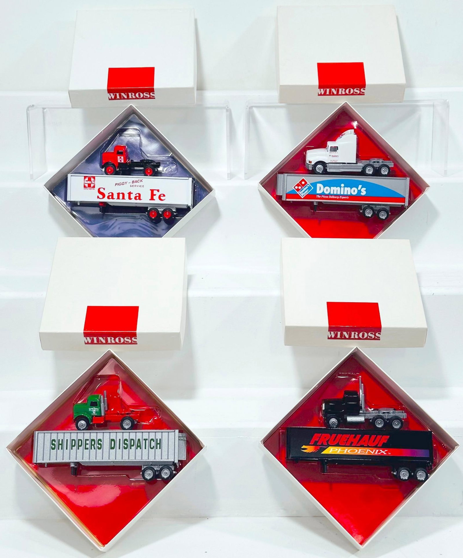 Winross Modern Diecast Truck X4 Boxed: Winross Modern Diecast Truck X4 Boxed, each in C8 or better and each with its original box. Longest item in this Lot is 8 inches.