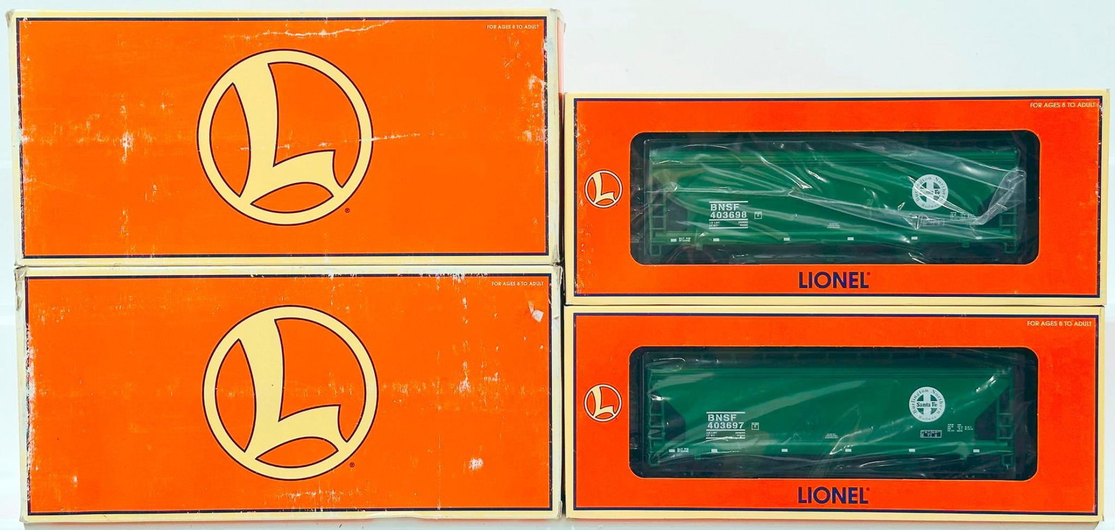 Lionel Modern O Gauge BNSF ECF 3 Bay Covered Hopper 2 - Pack Boxed X2 (1 of 4)