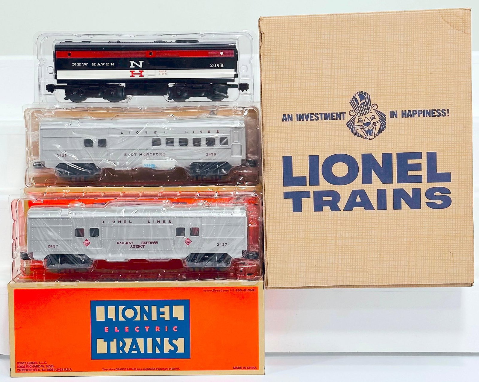 Lionel Modern O Gauge New Haven No. 209 Add - on Cars for LCCA 2007 Boxed (1 of 5)