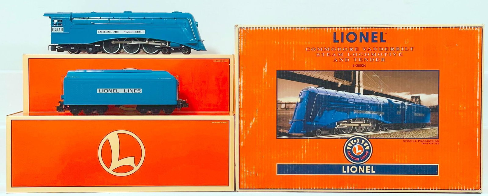 Lionel Modern O Gauge Commodore Vanderbilt Steam Loco & Tender Blue Special Prod. 1 of 250 Boxed (1 of 8)