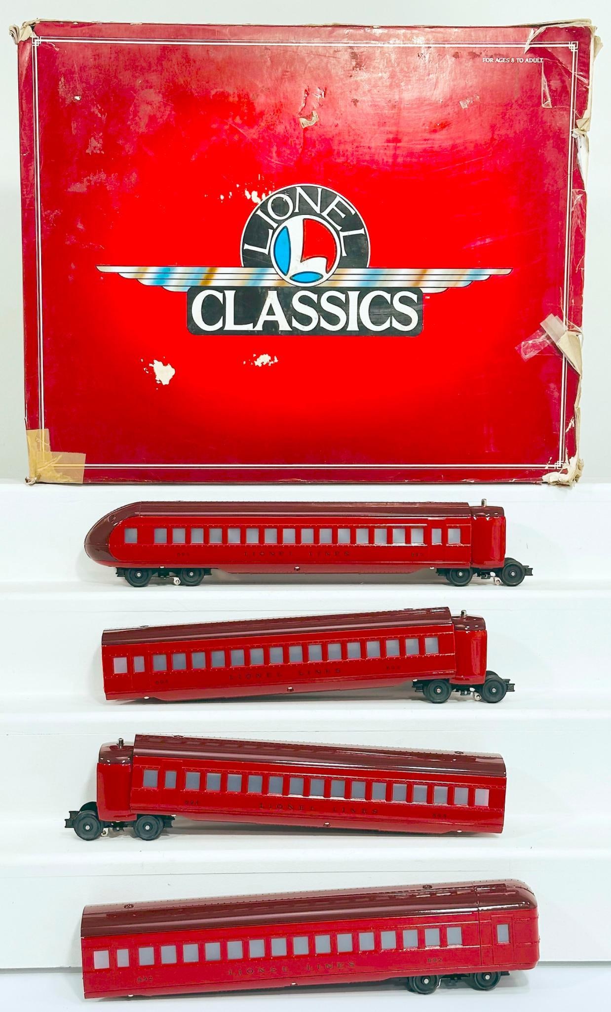 Lionel Modern Classics O Gauge 4 Rail Chief Cars Boxed: Lionel Modern Classics O Gauge 4 Rail Chief Cars Boxed, in C8 or better and with its original box that shows heavy wear.