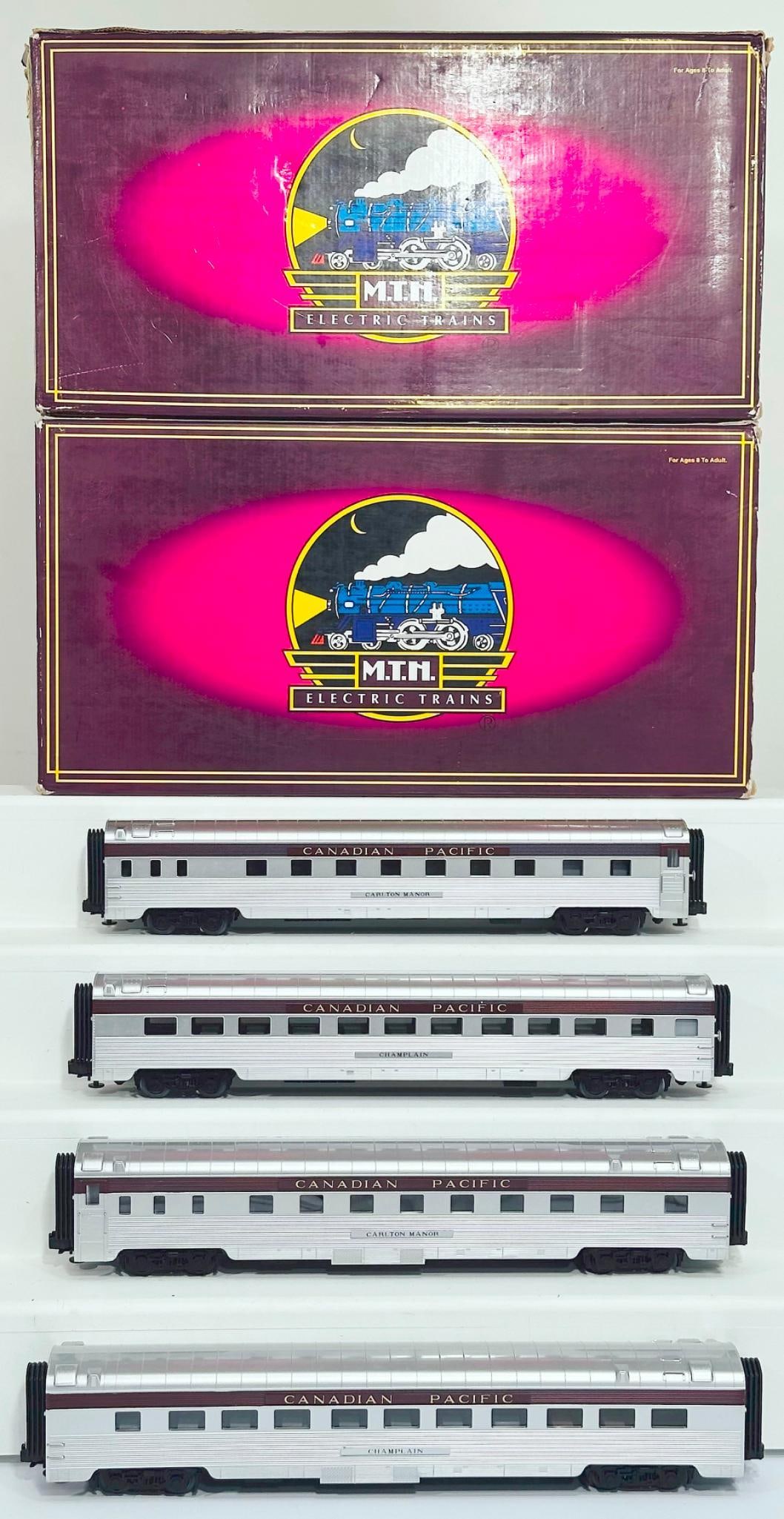 MTH Modern O Gauge Canadian Pacific 2 Car 70 foot ABS Sleeper/Diner Passenger Set Ribbed Boxed X2 (1 of 8)