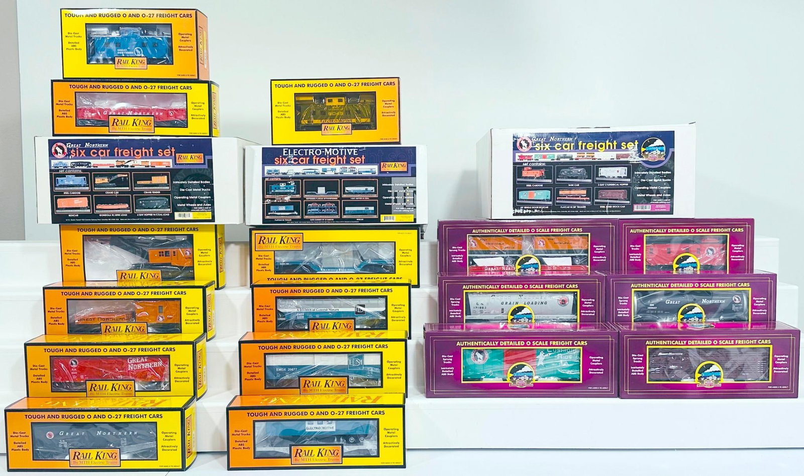 MTH Rail King Modern O Gauge Great Northern 6 Car Freight Set Boxed X2/ ElectroMotive Division 6 Car (1 of 7)