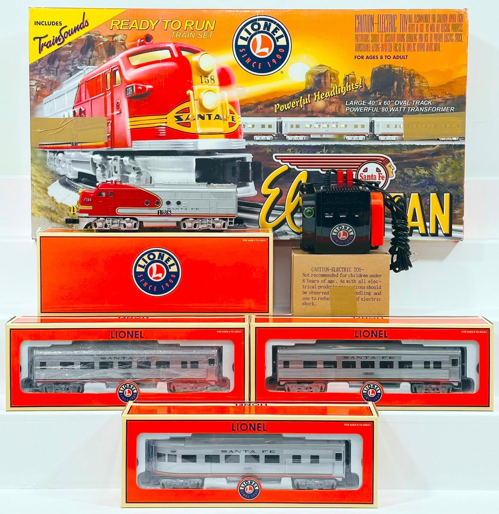 Lionel Modern O Gauge Santa Fe El Capitan Passenger Set Boxed with Train Sounds (1 of 11)