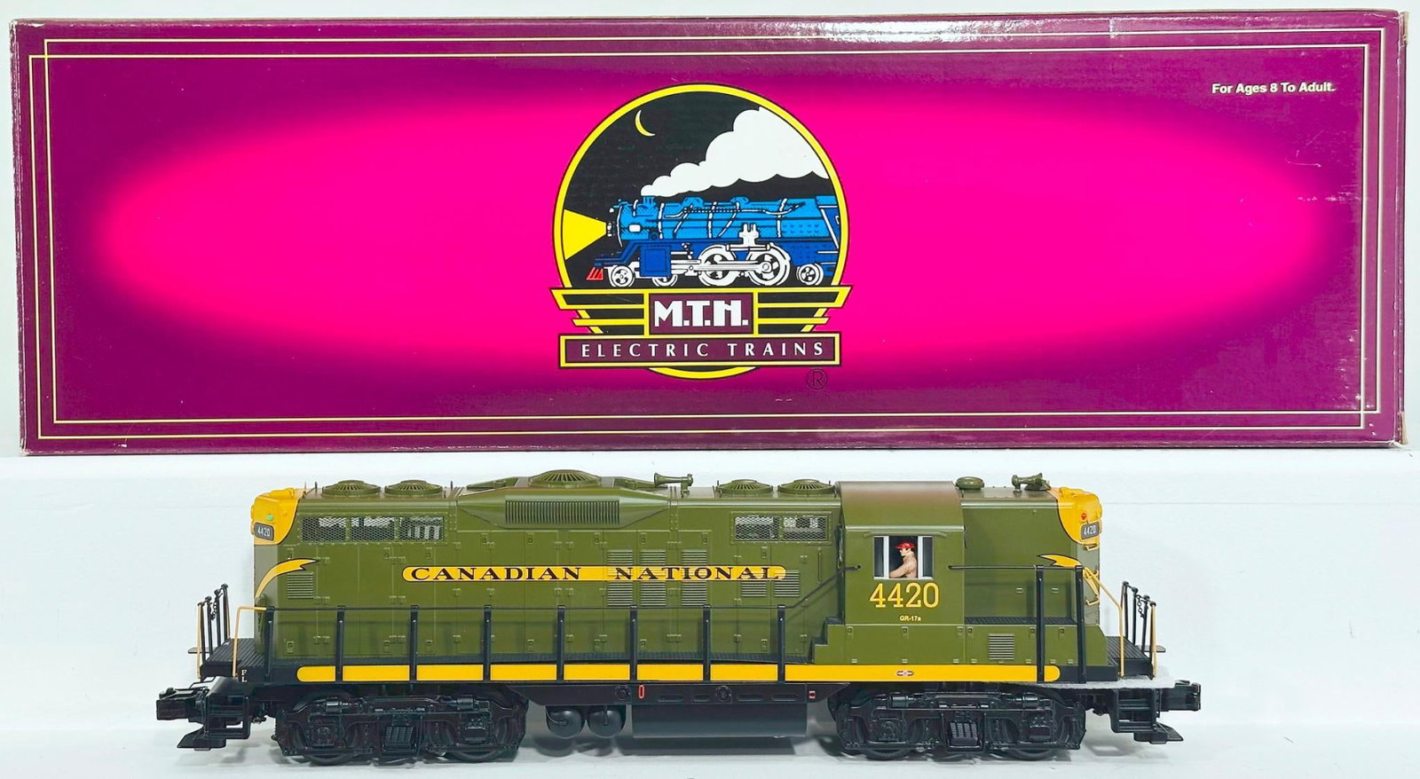 MTH Modern O Gauge Canadian National GP-9 Diesel Switcher with PS 2.0 Boxed: MTH Modern O Gauge Canadian National GP-9 Diesel Switcher with PS 2.0 Boxed, in C8 or better and with its original box.