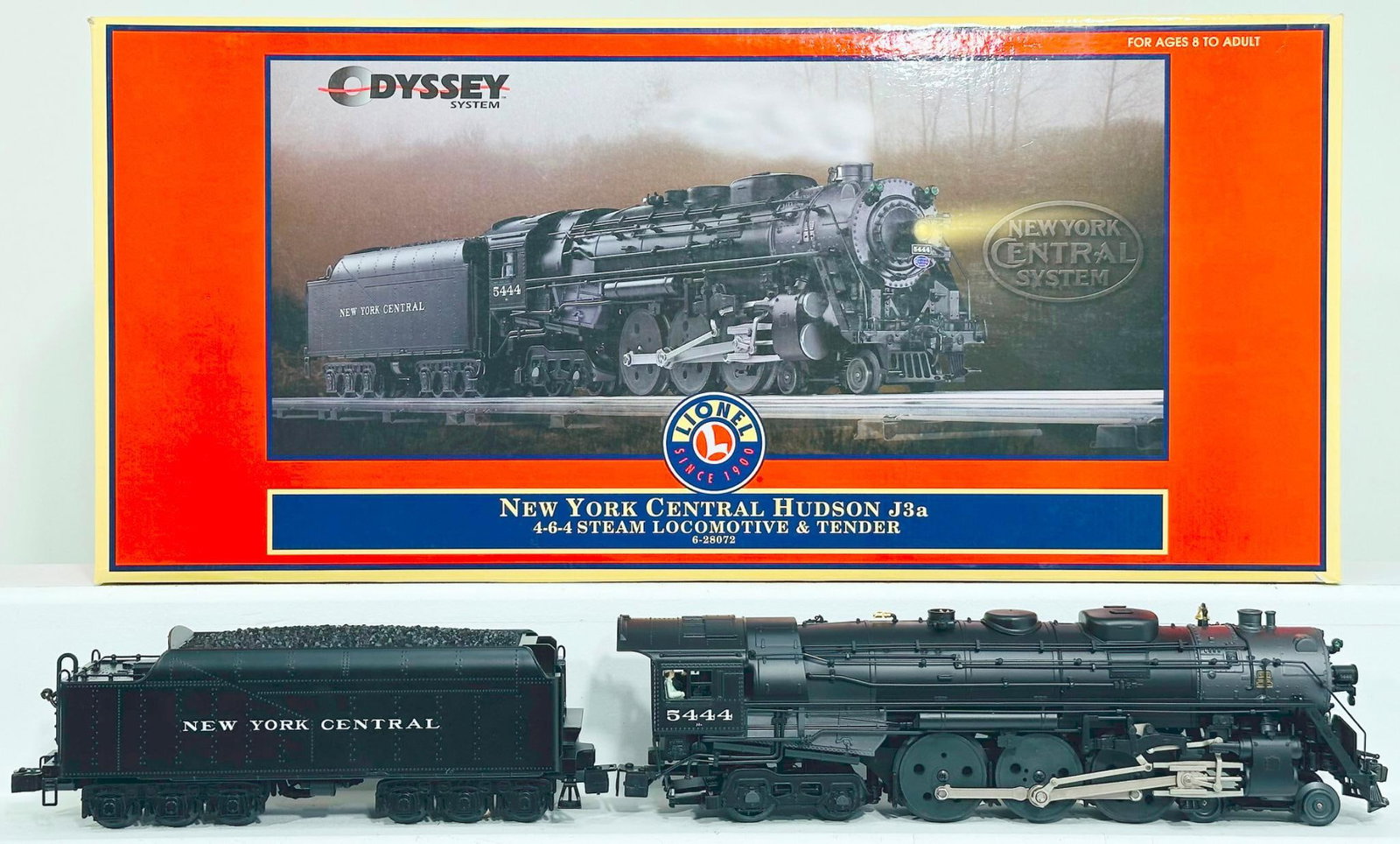 Lionel Modern O Gauge Odyssey System New York Central Hudson Locomotive and Tender Boxed: Lionel Modern O Gauge Odyssey System New York Central Hudson Locomotive and Tender Boxed, in C9 and with its original box.