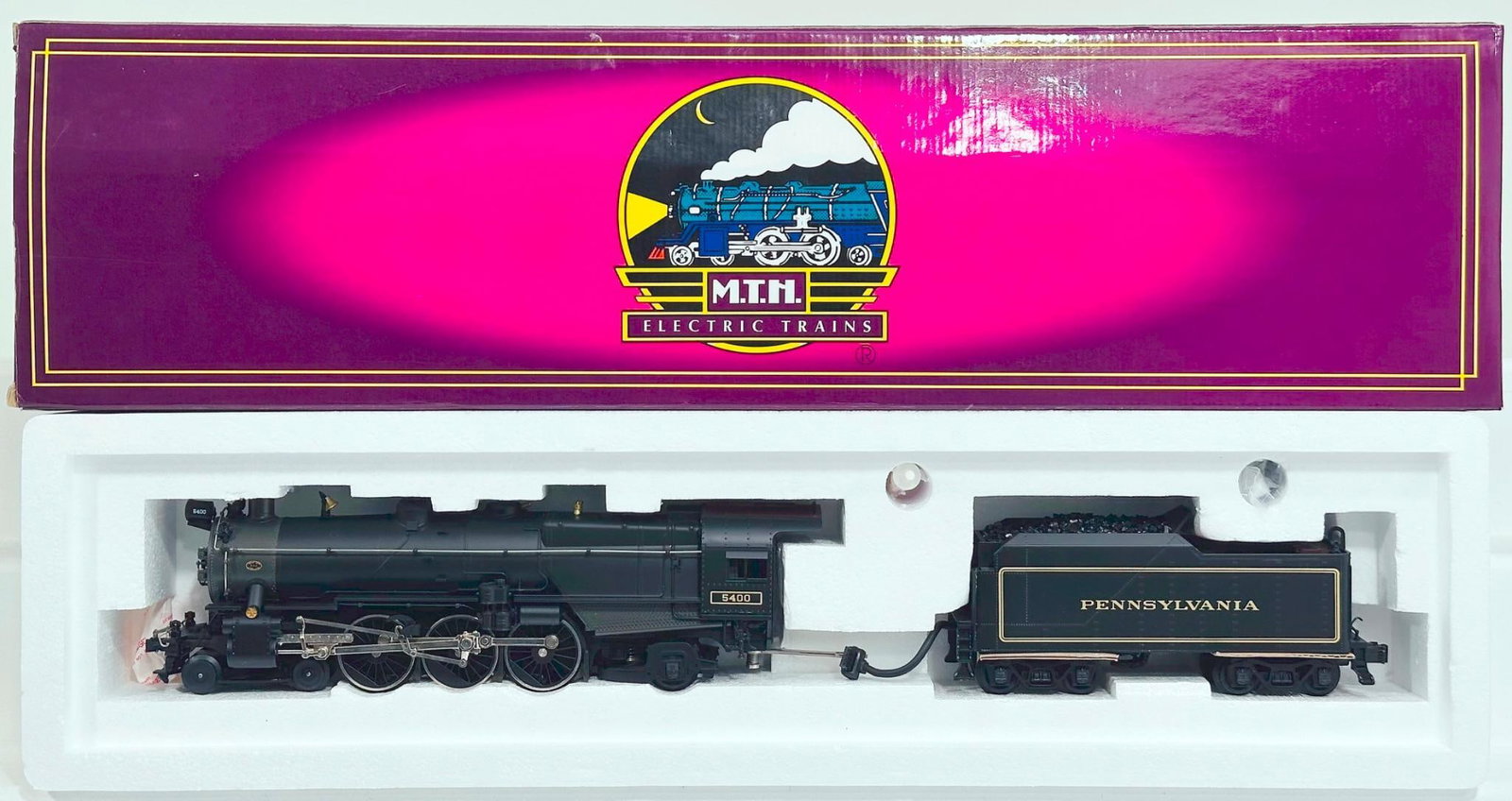 MTH Modern O Gauge Pennsylvania K - 4s Diecast Locomotive and Tender with PS 1.0 Boxed: MTH Modern O Gauge Pennsylvania K - 4s Diecast Locomotive and Tender with PS 1.0 Boxed, in C8 to C9 and with its original box.