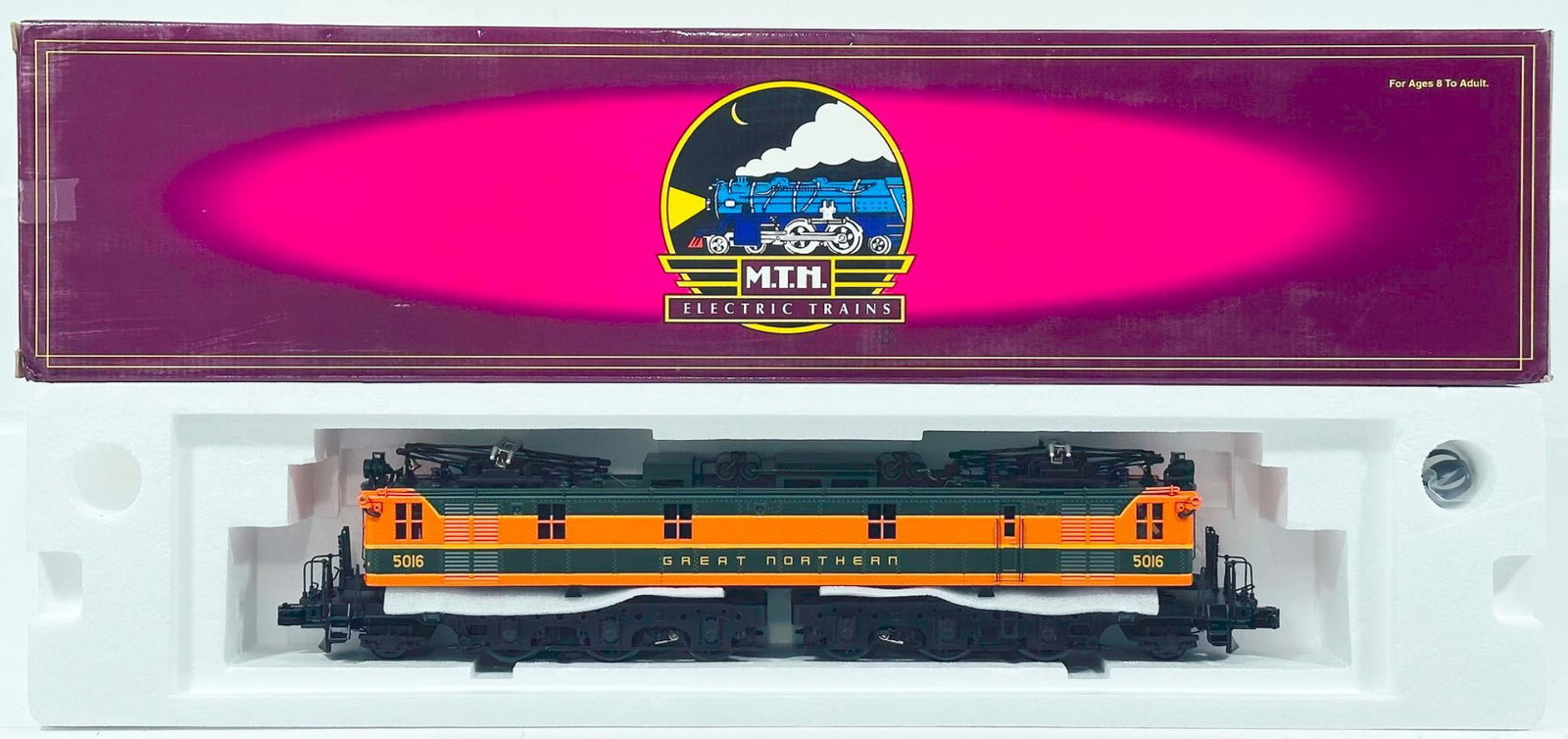 MTH Modern O Gauge Great Northern Y - 1 Box Cab Electric with PS 2.0 Boxed: MTH Modern O Gauge Great Northern Y - 1 Box Cab Electric with PS 2.0 Boxed, in C9 and with its original box.