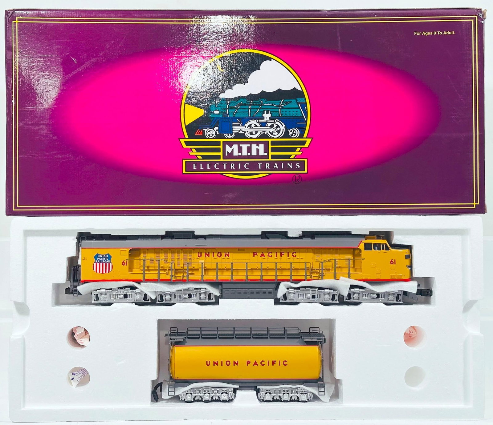 MTH Modern O Gauge Union Pacific Veranda Turbine with PS 1.0 Boxed: MTH Modern O Gauge Union Pacific Veranda Turbine with PS 1.0 Boxed, in C9 and with its original box.