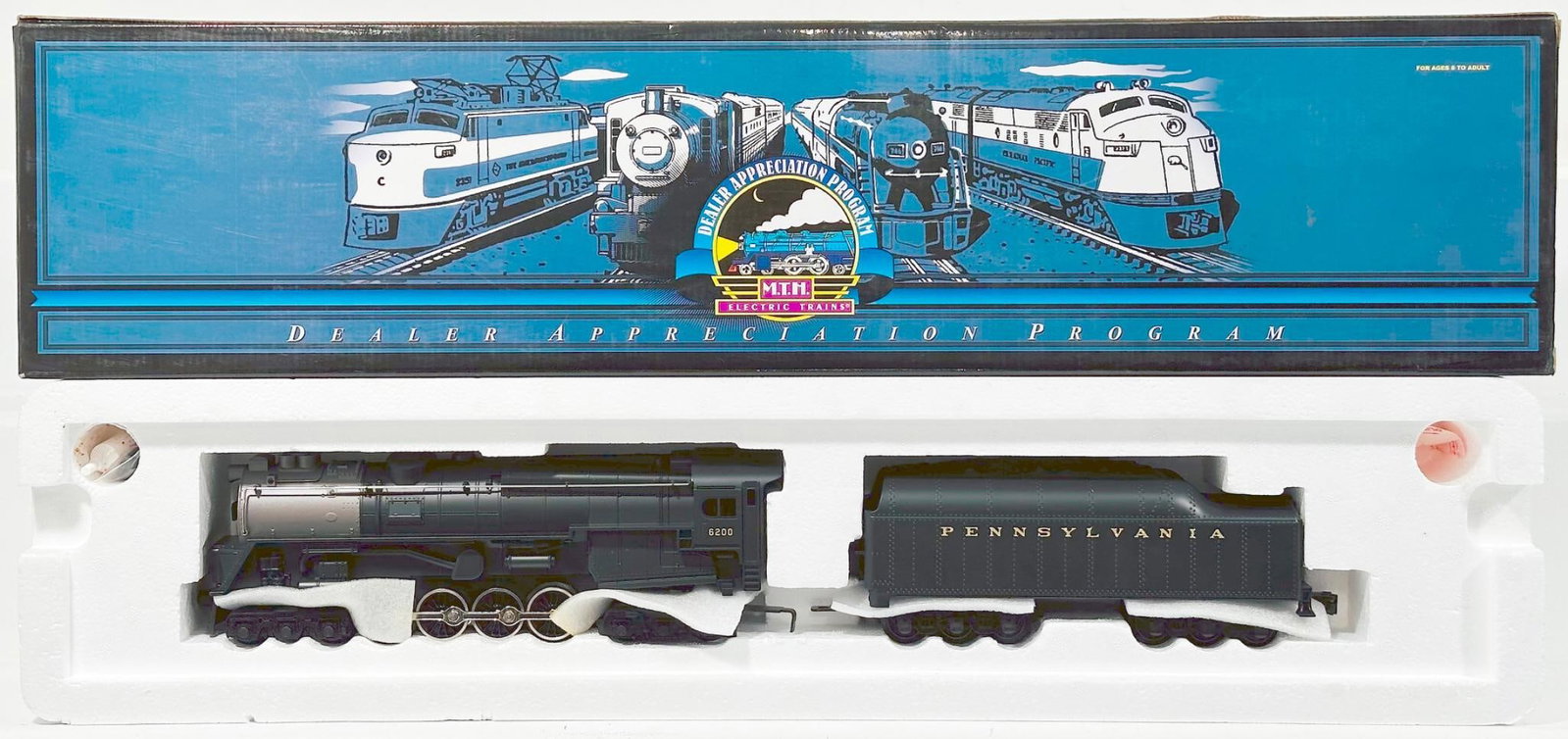 MTH Appreciation Program Modern O Gauge Pennsylvania 6-8-6 Baby Turbine Locomotive and Tender Boxed (1 of 4)