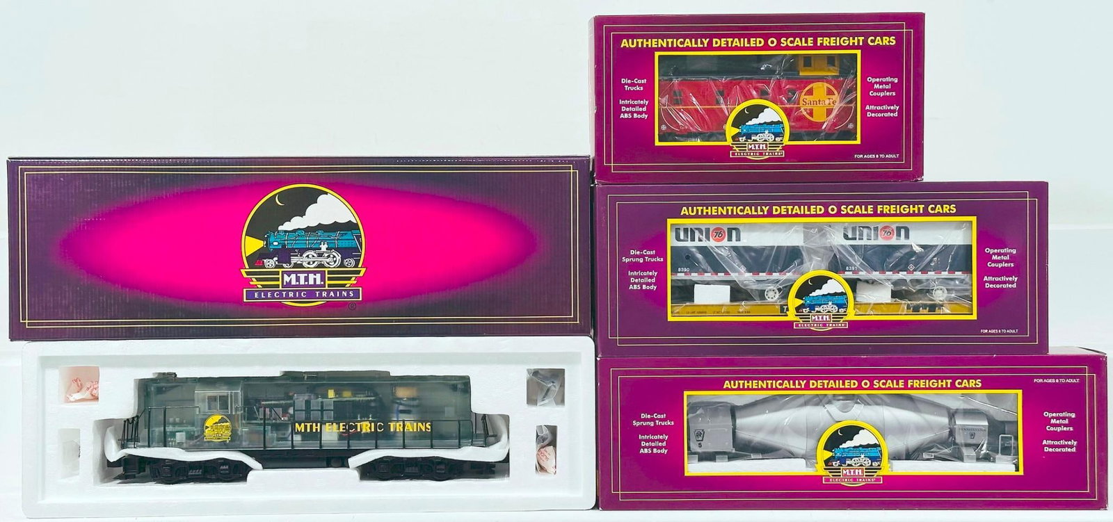 MTH Modern O Gauge Clear Body EMD GP-9 Diesel Switcher with PS 1.0 Boxed/Santa Fe Steel Caboose (1 of 5)