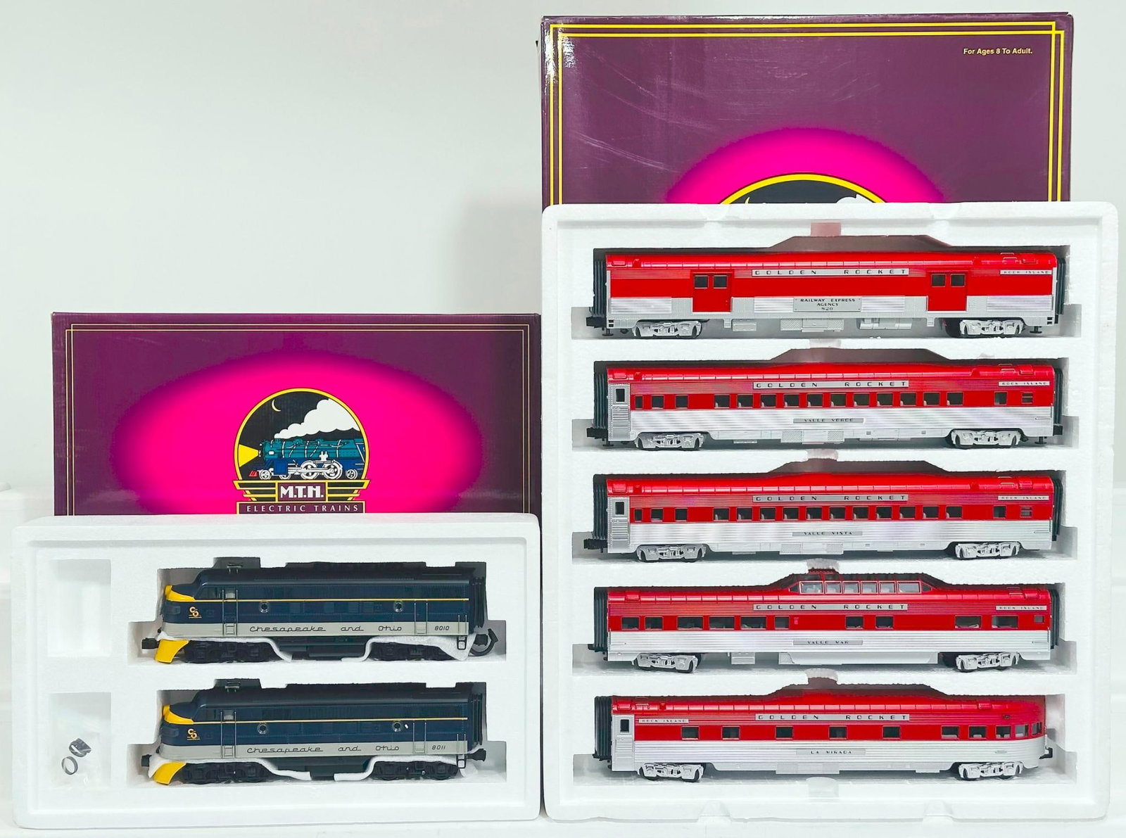 MTH Modern O Gauge Chesapeake & Ohio EMD F-3 A-A Diesel Set with PS 1.0 Boxed (1 of 5)