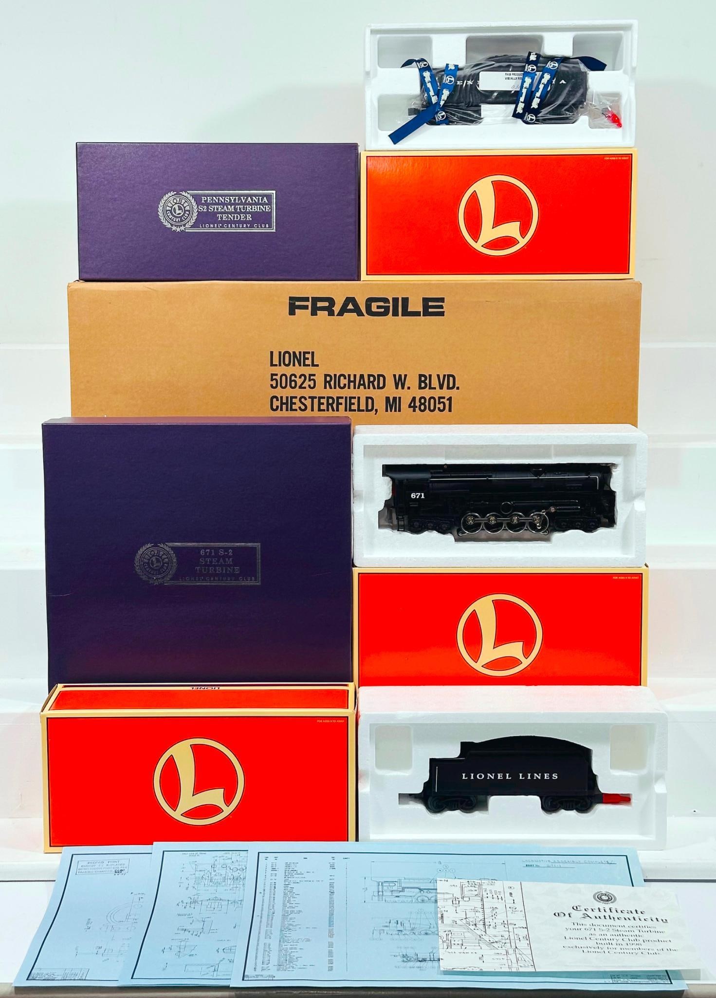 Lionel Modern Century Club 671 S-1 Steam Turbine Locomotive and Tender Boxed (1 of 8)
