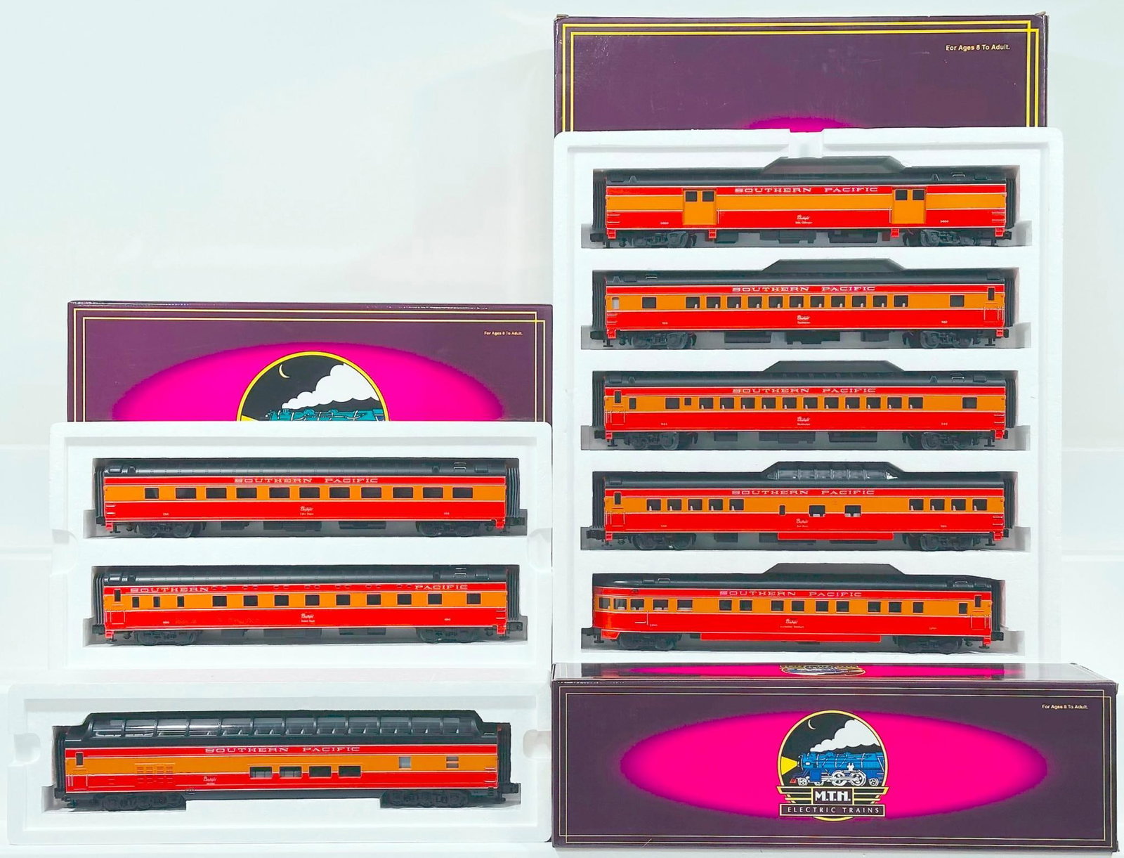 MTH Modern O Gauge Southern Pacific 5 Car 70 Foot ABS Smooth Passenger Set Boxed (1 of 5)