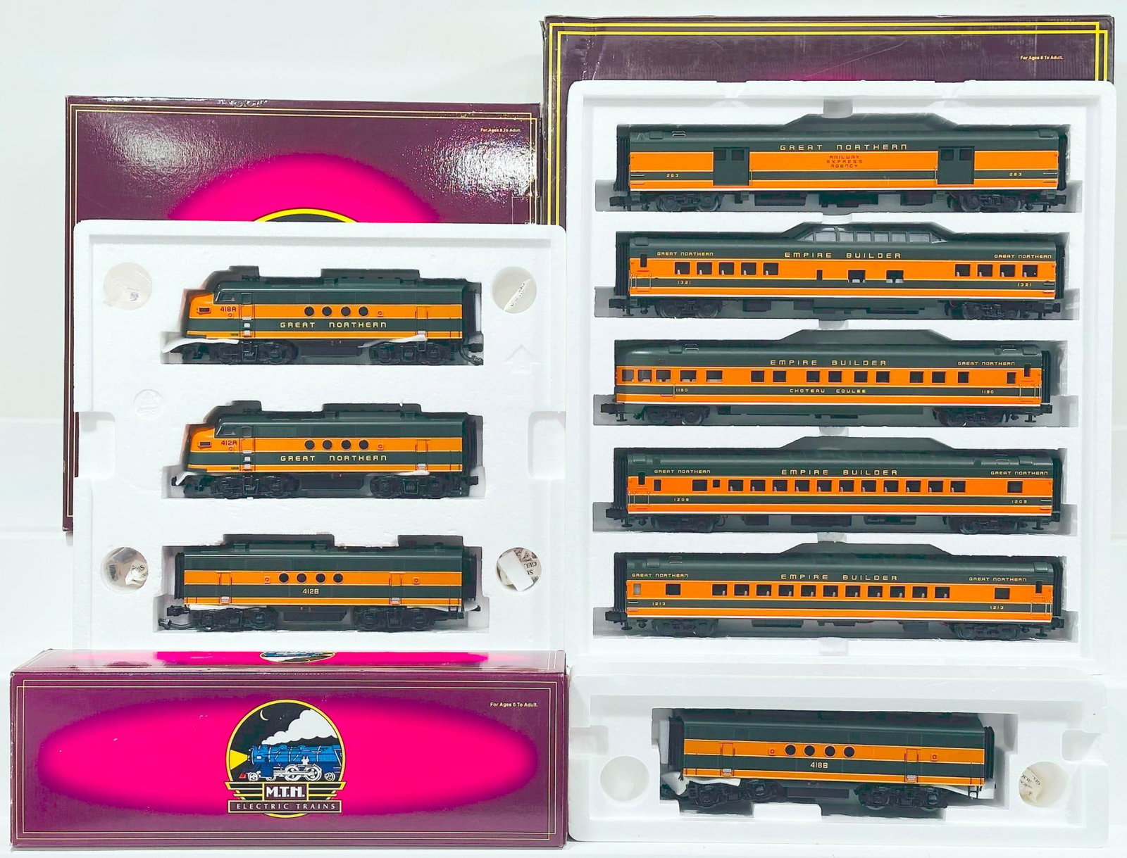 MTH Modern O Gauge Great Northern FT A-B-A Diesel Set with PS 2.0 Boxed (1 of 6)