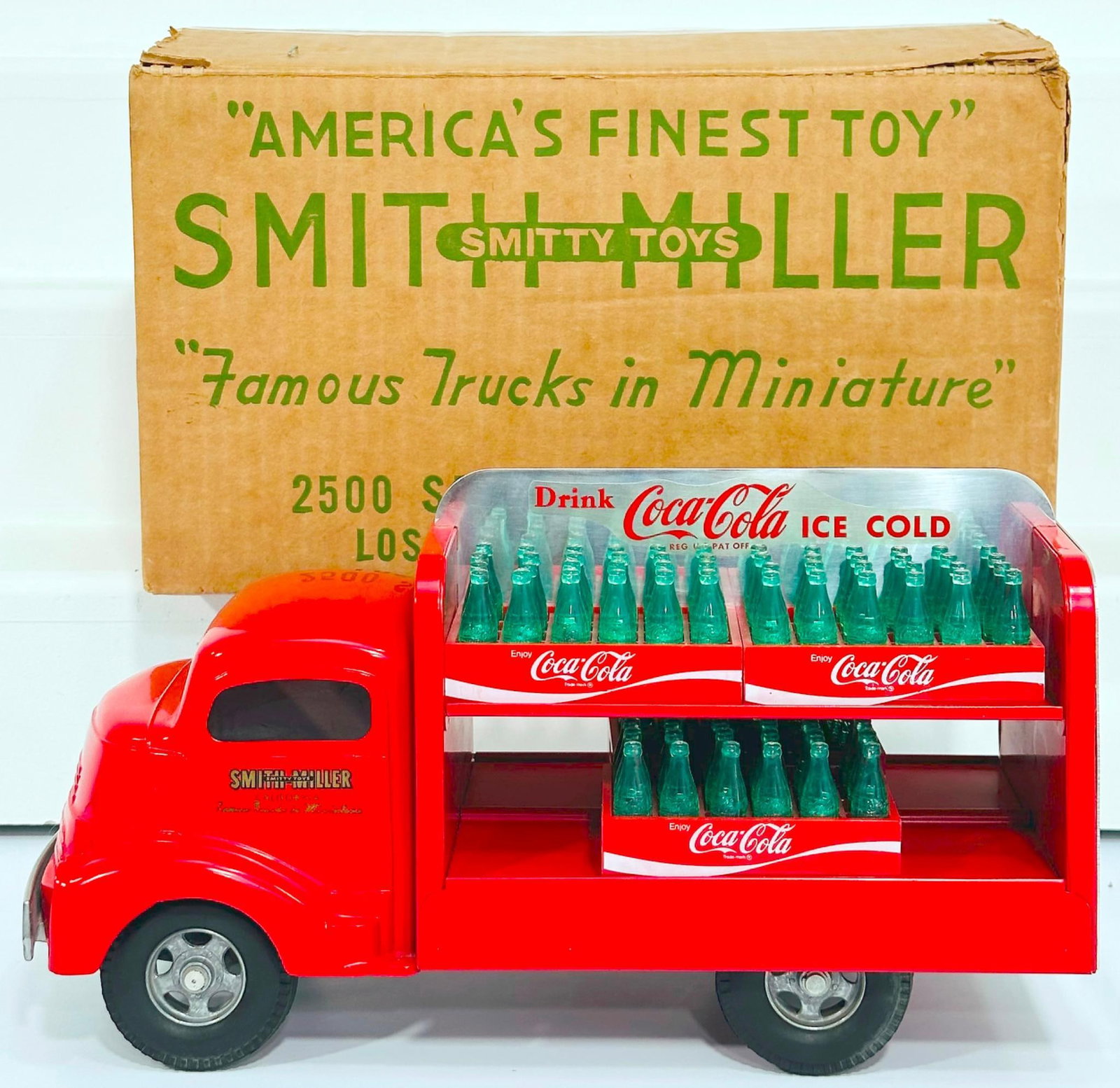 Smith Miller Postwar Red Coca-Cola Truck with Coca-Cola Bottles (1 of 9)