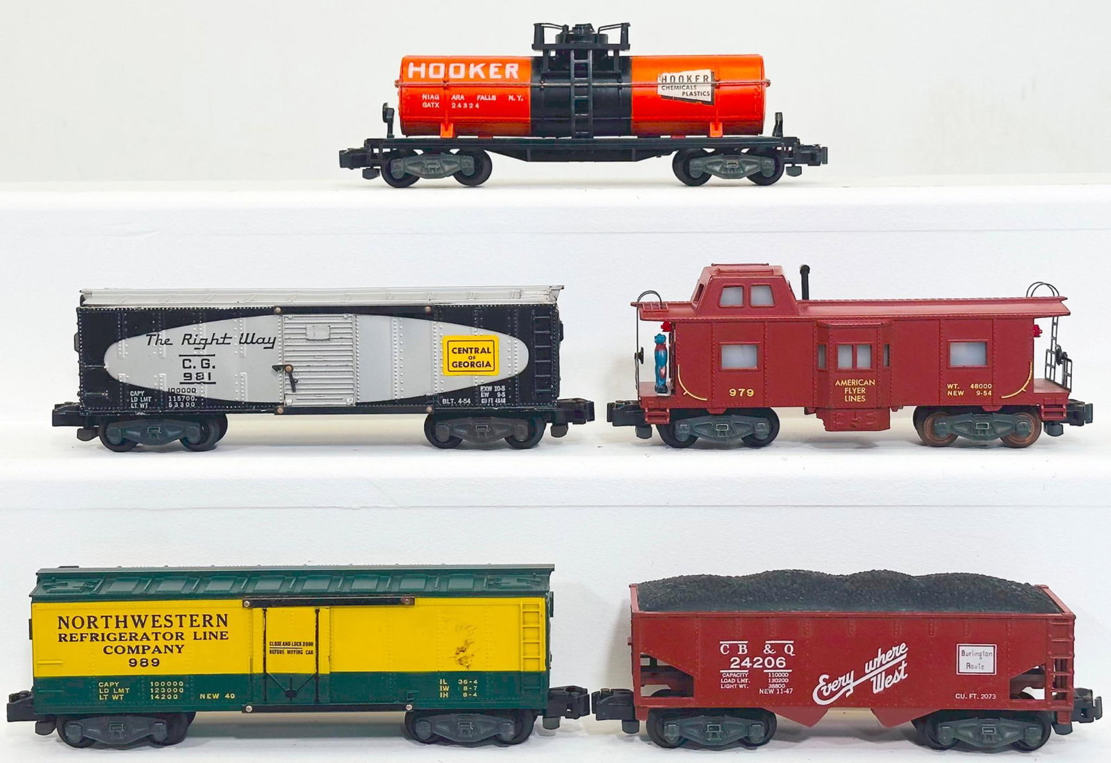 American Flyer Postwar S Gauge 24324 Hooker - 981 Central of Georgia - 979 Caboose - 989 (1 of 6)