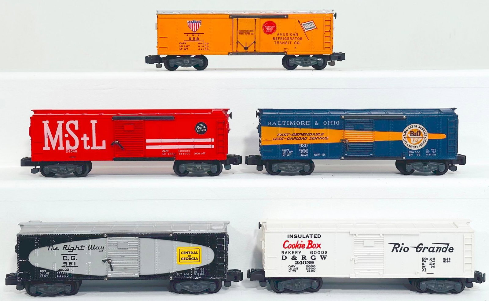 American Flyer Postwar S Gauge 988 ART Reefer - 24048 MS&L - 980 B&O - 981 Central of Georgia (1 of 6)