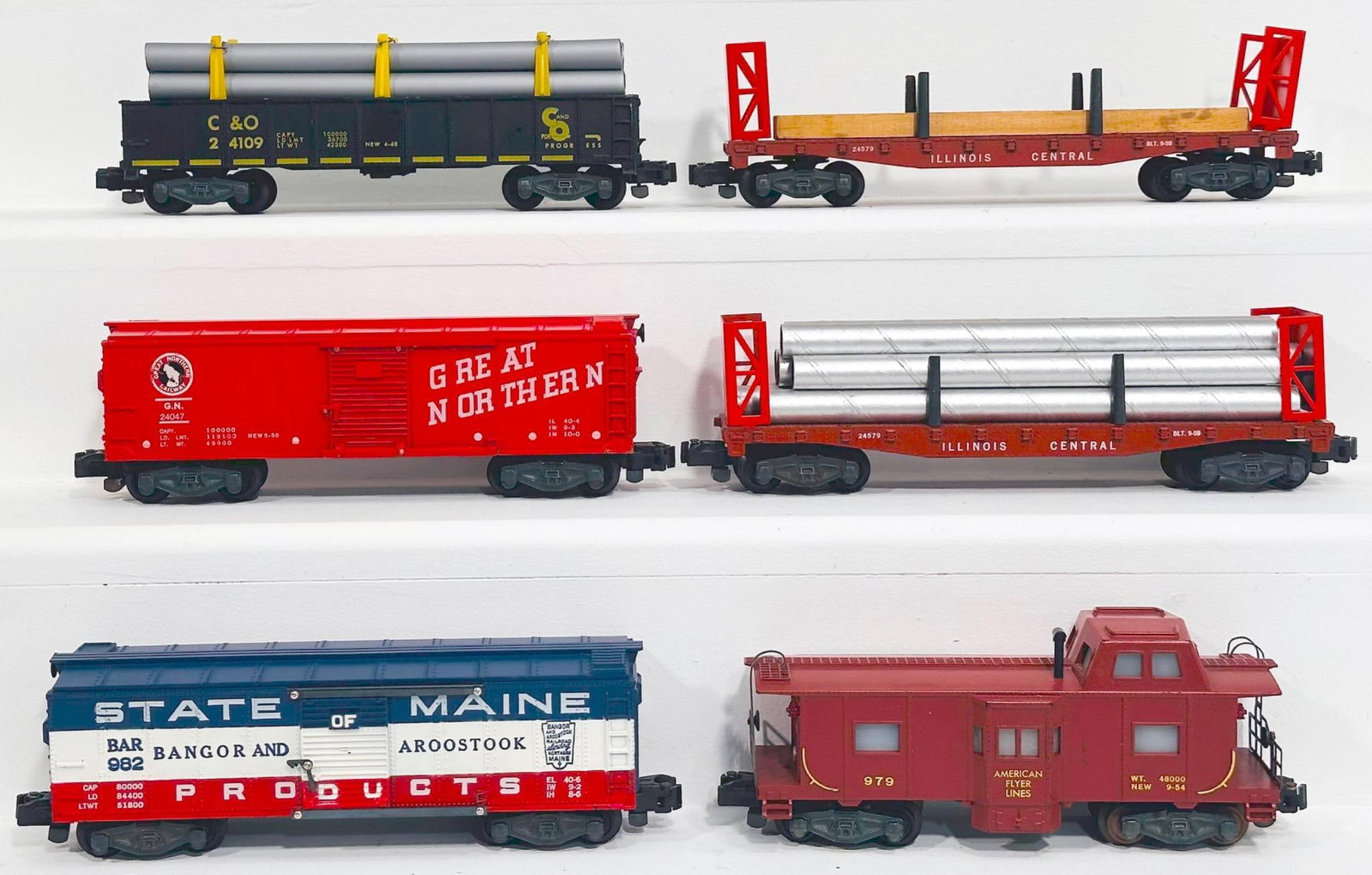 American Flyer Postwar S Gauge 24109 C90 - 24579 Illinois Central X2 - 24047 Great Northern - 982 (1 of 6)