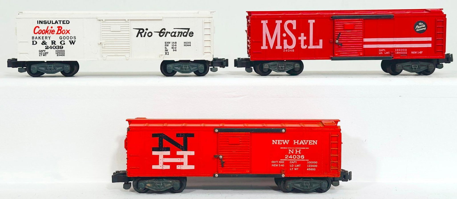 American Flyer Postwar S Gauge 24039 Rio Grande Box Car-24036 New Haven Box Car-24048 Minneapolis (1 of 6)
