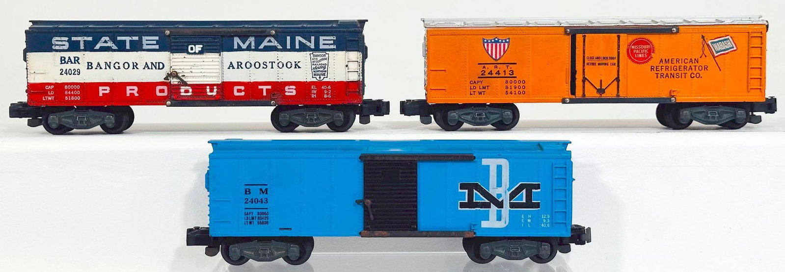 American Flyer Postwar S Gauge 24043 Boston & Maine Box Car-24413 American Refrigerator Transport (1 of 6)