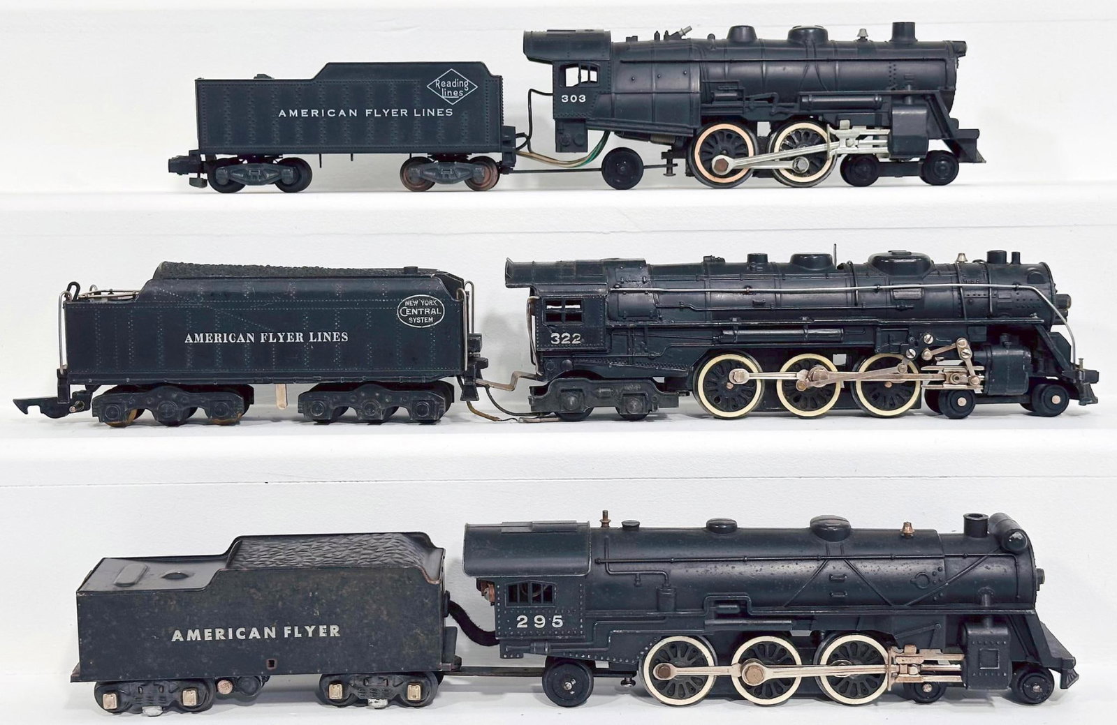 American Flyer Postwar S Gauge 295 American Flyer Locomotive and Tender-303 Reading Lines Locomotive (1 of 6)