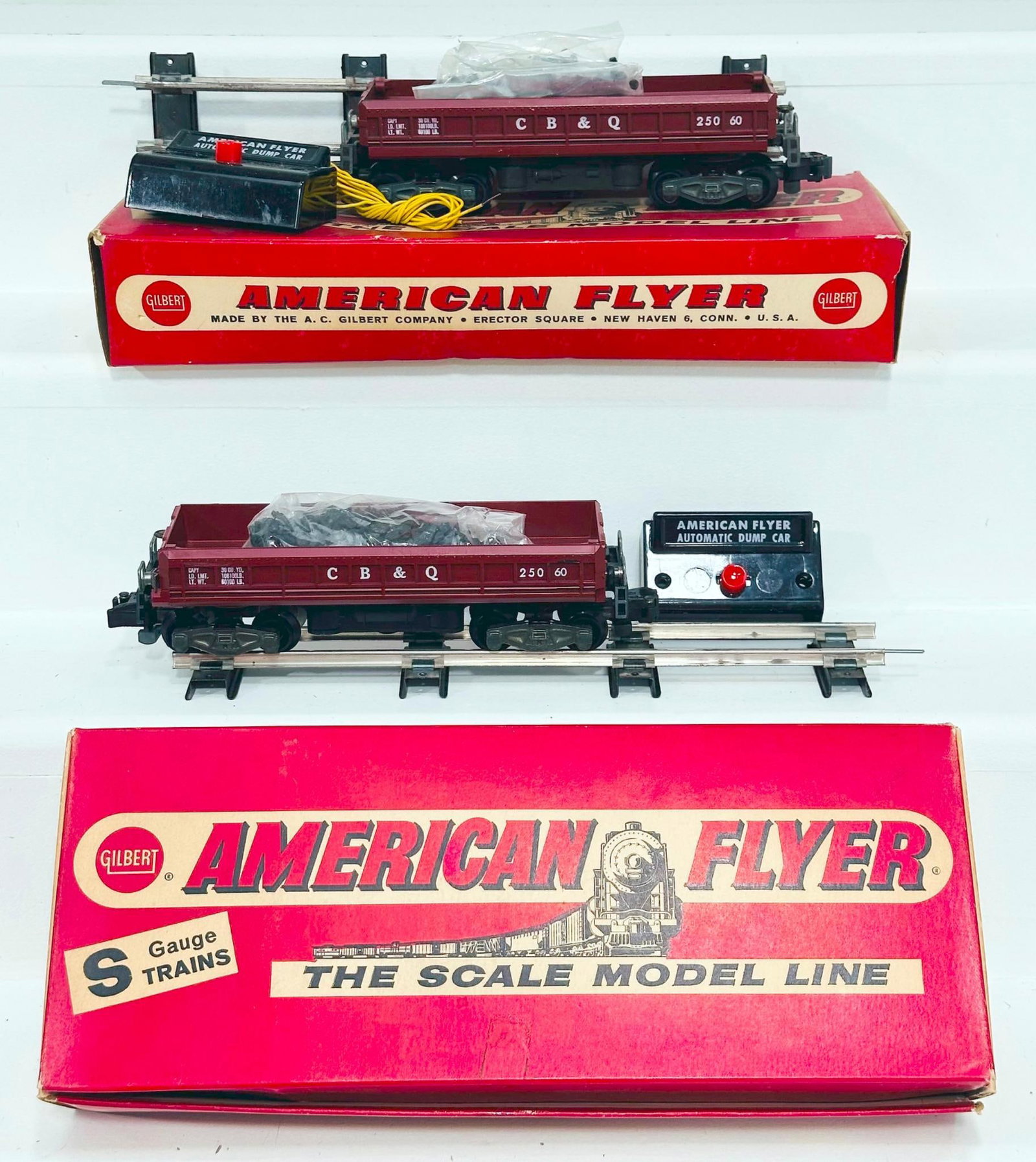 American Flyer Postwar S Gauge 25060 Coal Dump Car Boxed X2 (1 of 9)
