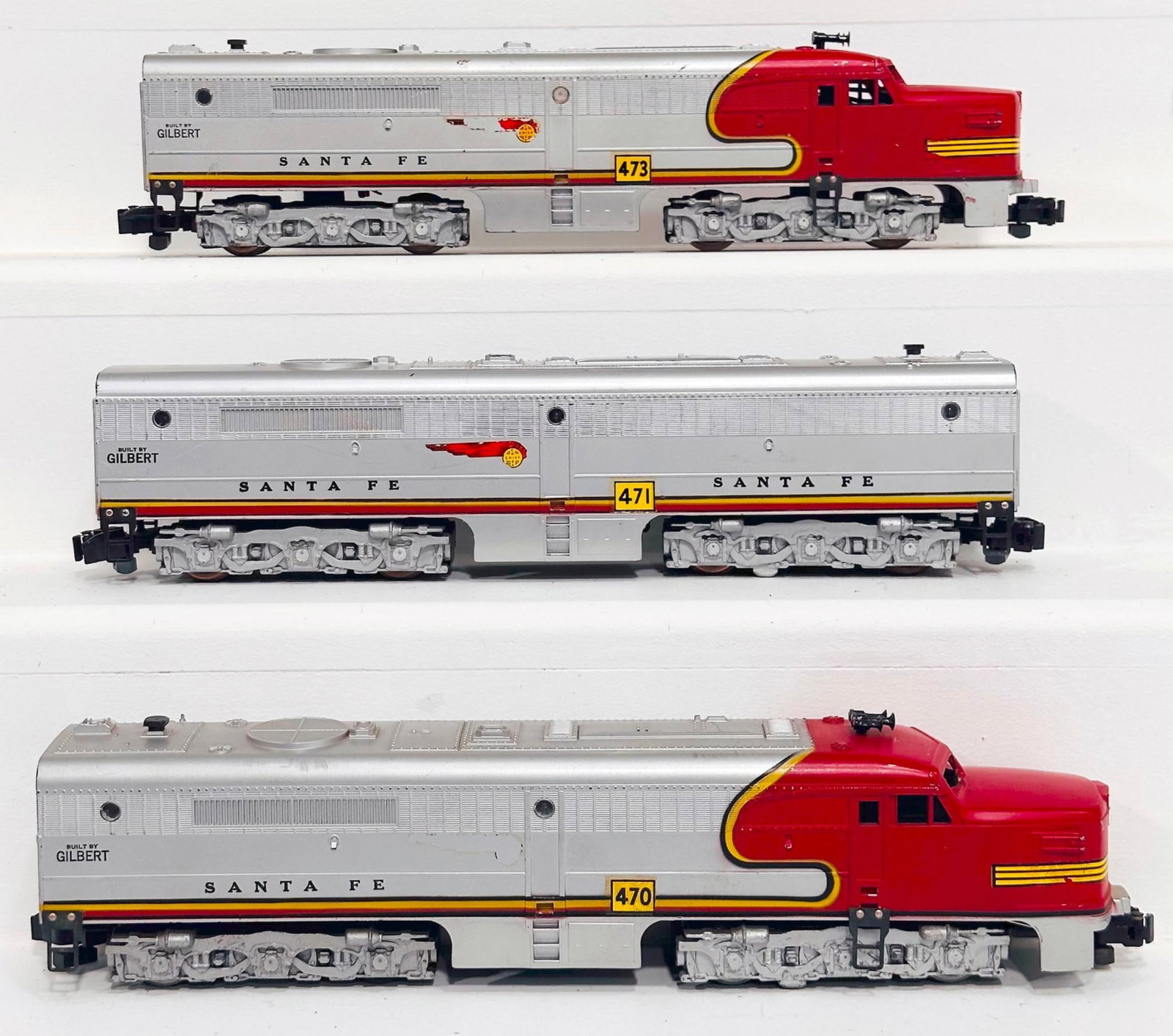 American Flyer Postwar S Gauge Santa Fe 470-471-471-473 A-B-A Alco PA-PB-PA Diesel Units (1 of 6)
