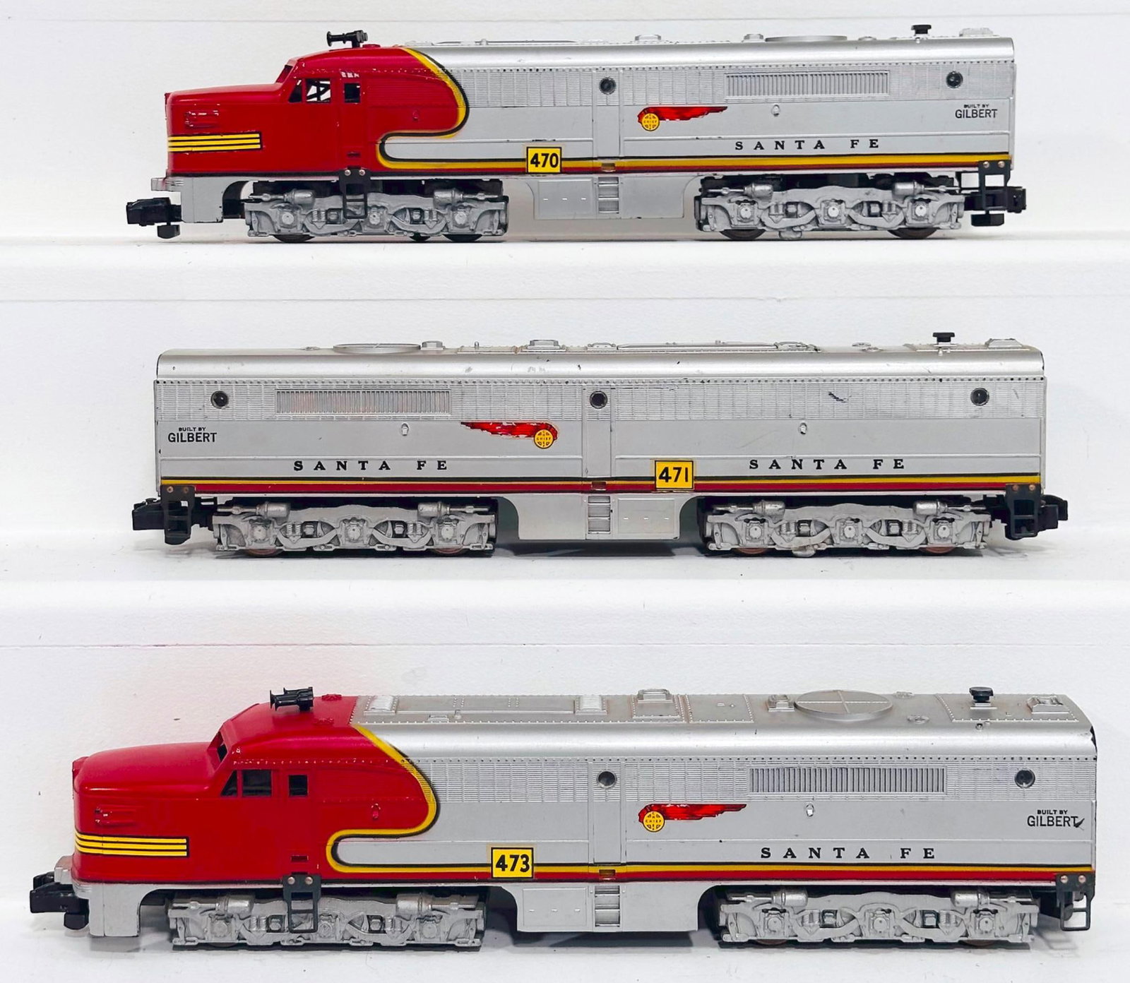 American Flyer Postwar S Gauge Santa Fe 470 - 471 - 473 Alco PAs (1 of 6)