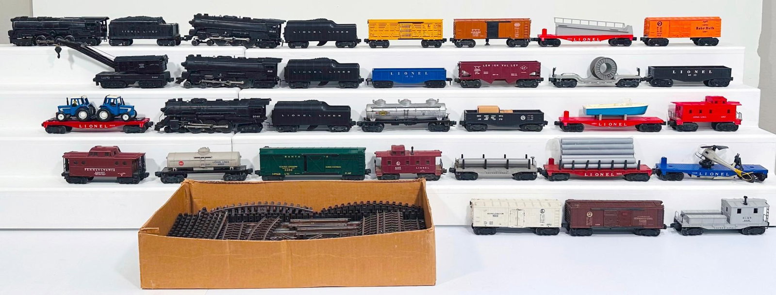 Lionel Postwar O Gauge Assorted Freight Cars/Four (4) Assorted Locomotives and Tenders/Super O Track (1 of 5)