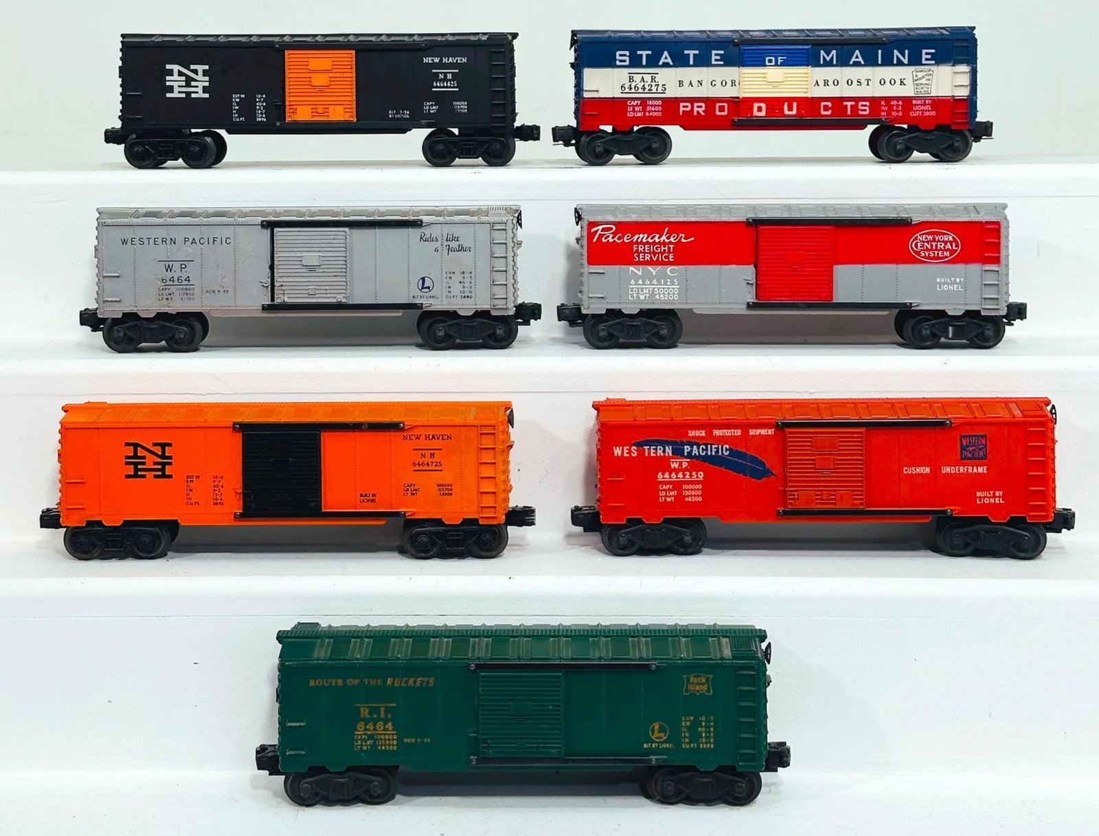 Lionel Postwar O Gauge Seven (7) Assorted 6464 Box Cars (1 of 6)