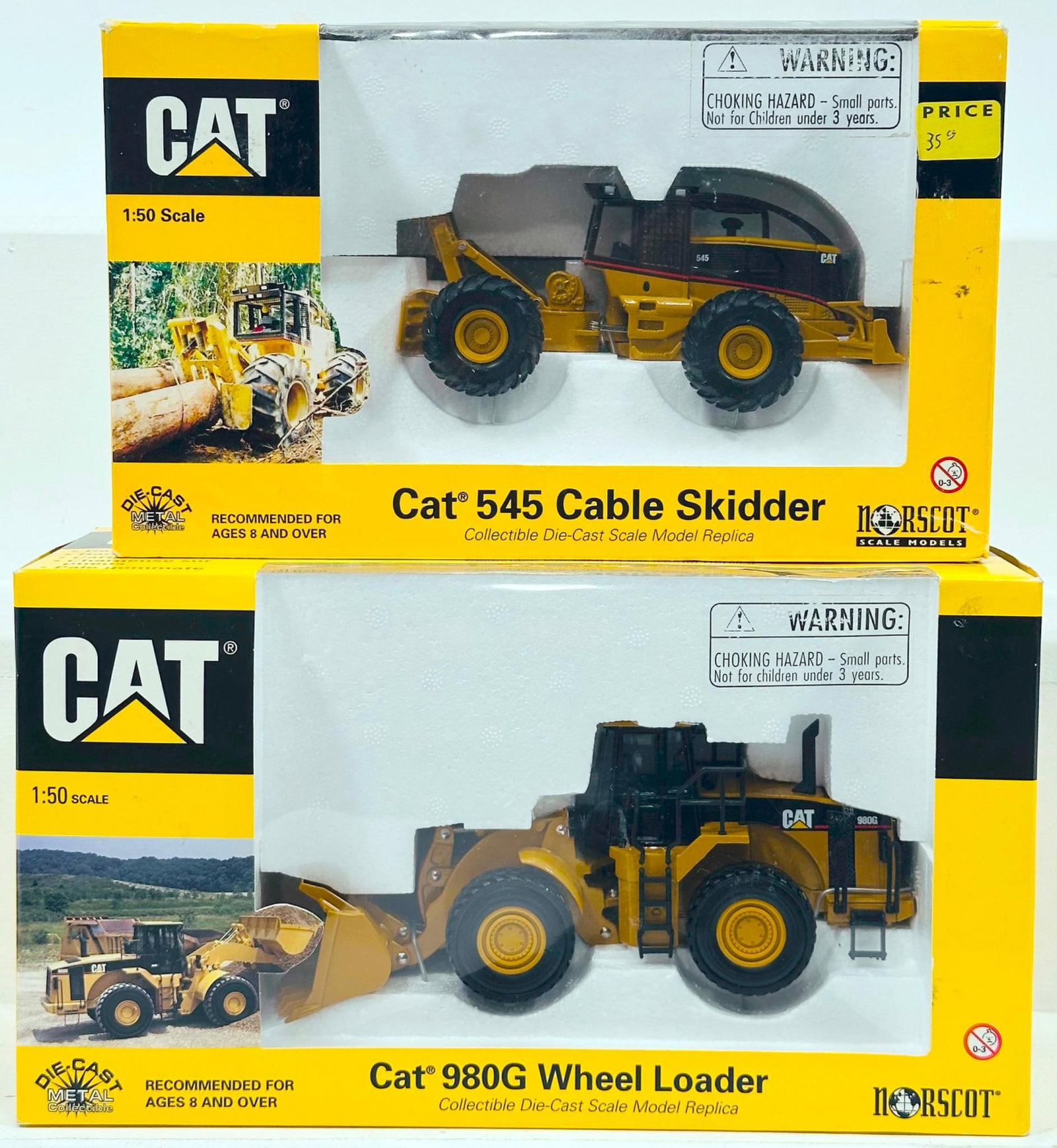 Norscot Modern 1:50 Scale CAT 545 Cable Skidder and CAT 9806 Wheel Loader Boxed (1 of 6)