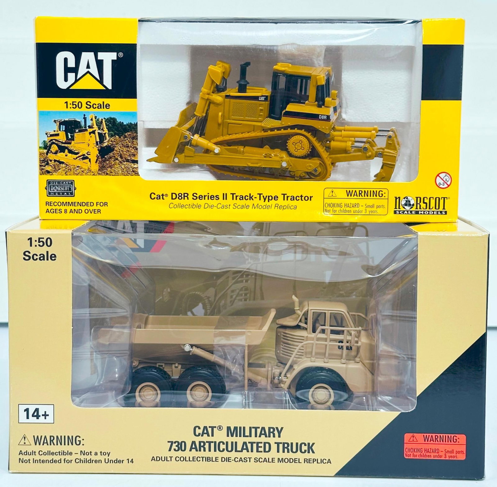 Norscot Modern 1:50 Scale CAT D8R Series II Track - Type Trailer and CAT Military 730 Truck Boxed (1 of 6)
