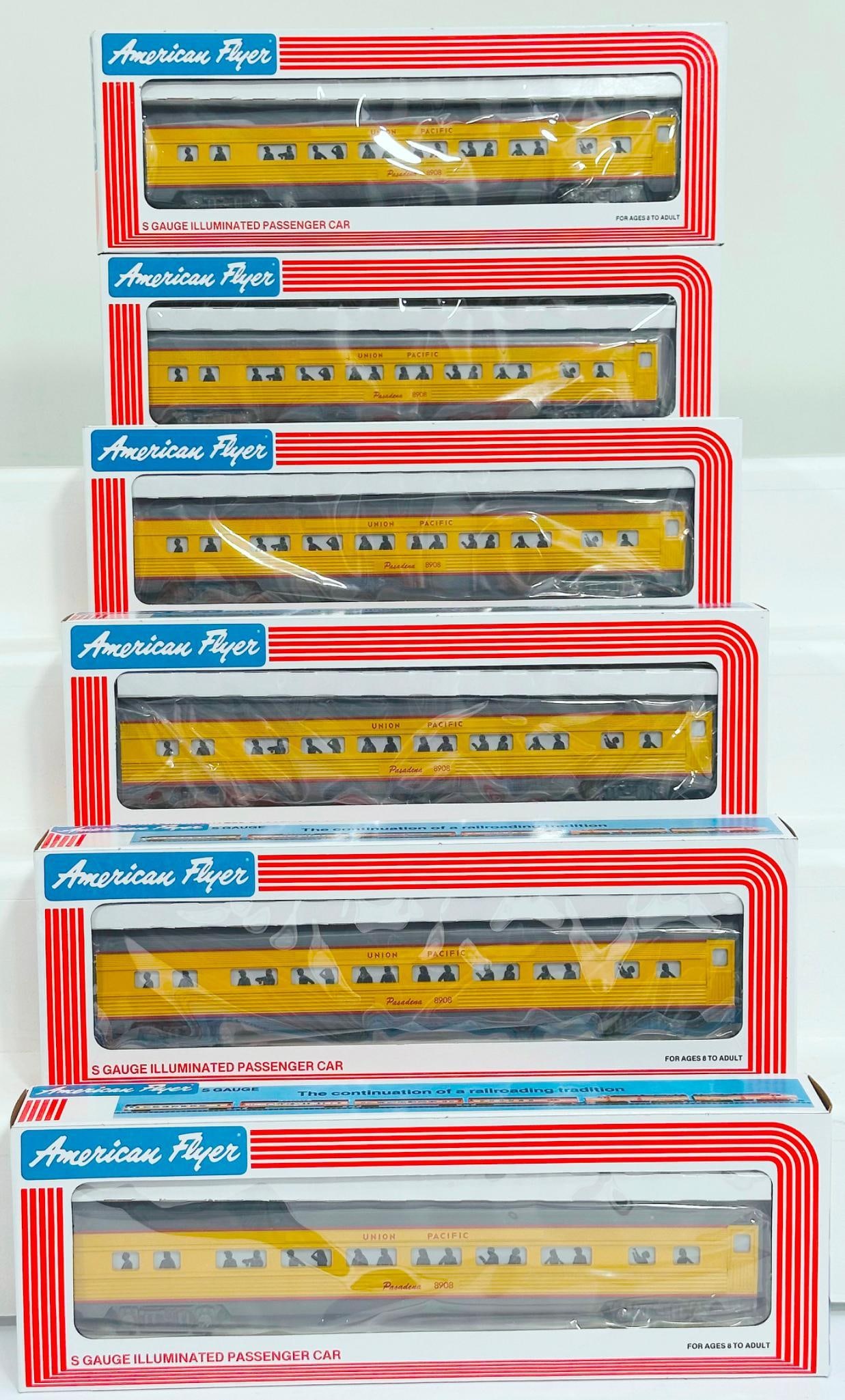 American Flyer Lionel Modern S Gauge Six (6) Assorted Union Pacific Passenger Cars Boxed (1 of 5)