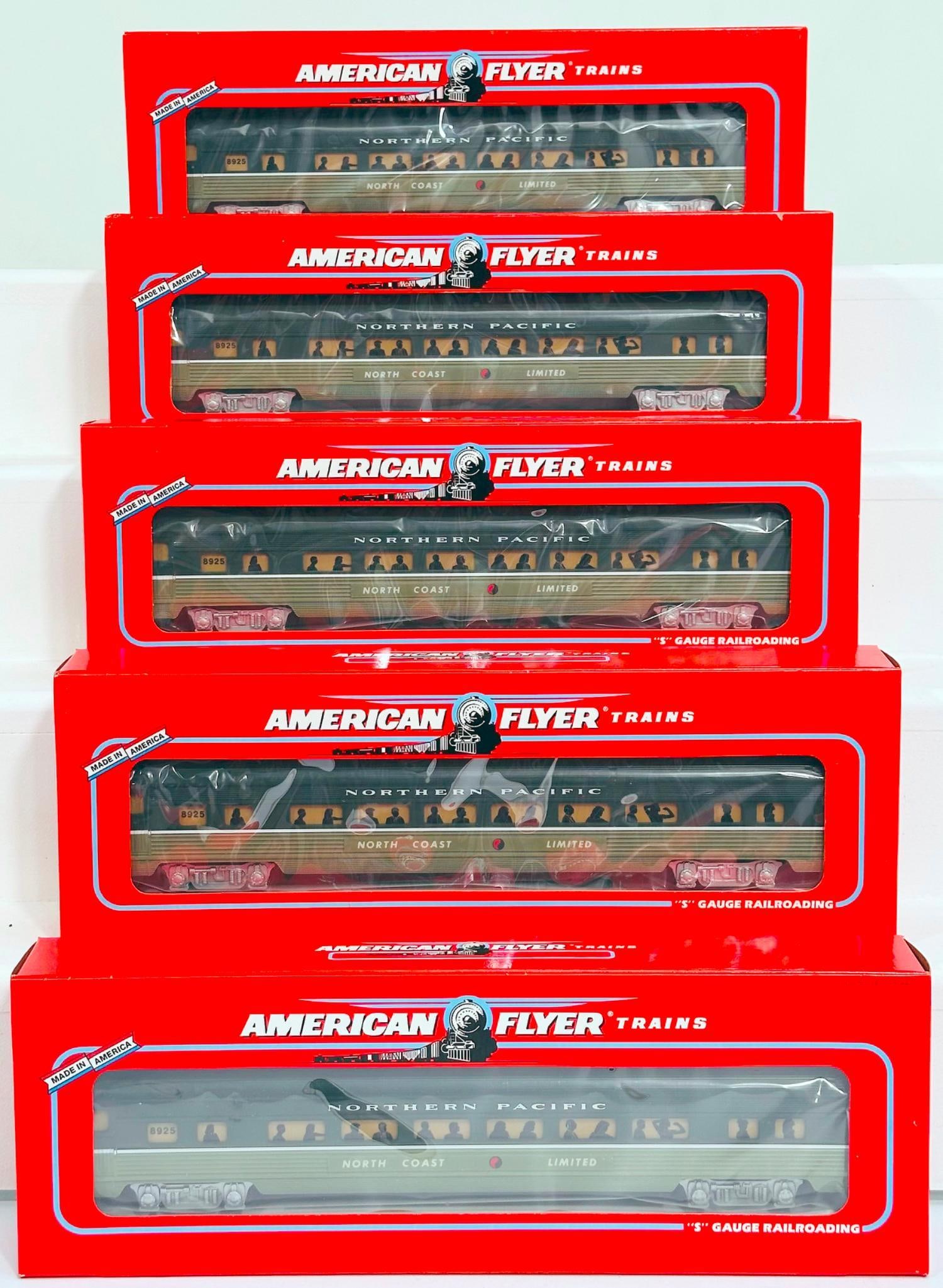 American Flyer Lionel Modern S Gauge Five (5) Assorted Northern Pacific Passenger Cars Boxed (1 of 5)