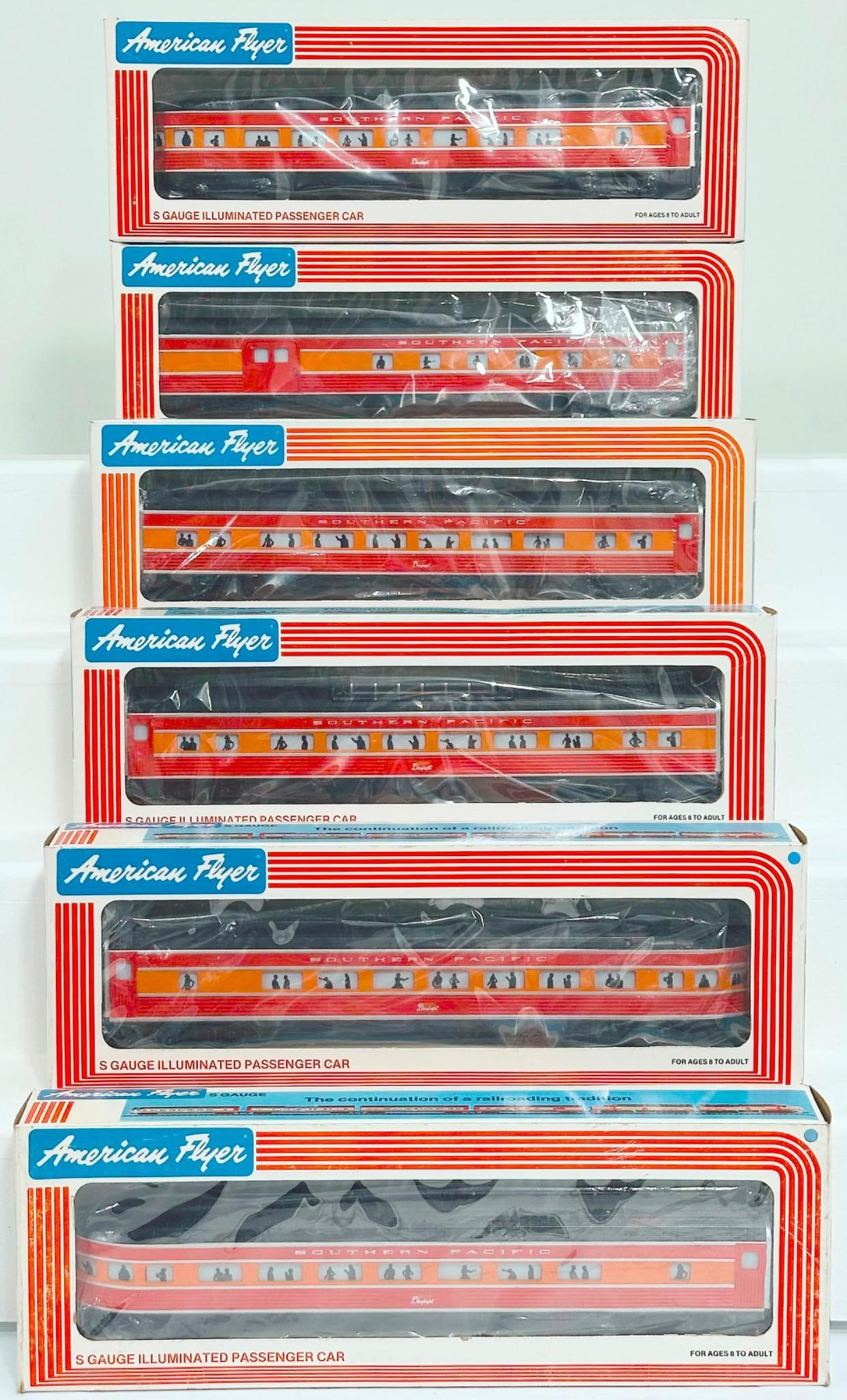 American Flyer Lionel Modern S Gauge Six (6) Assorted Southern Pacific Passenger Cars Boxed (1 of 5)