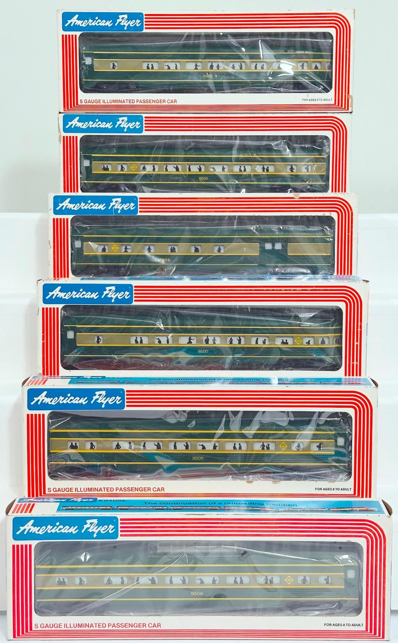 American Flyer Lionel Modern S Gauge Six (6) Assorted Erie Passenger Cars Boxed (1 of 5)