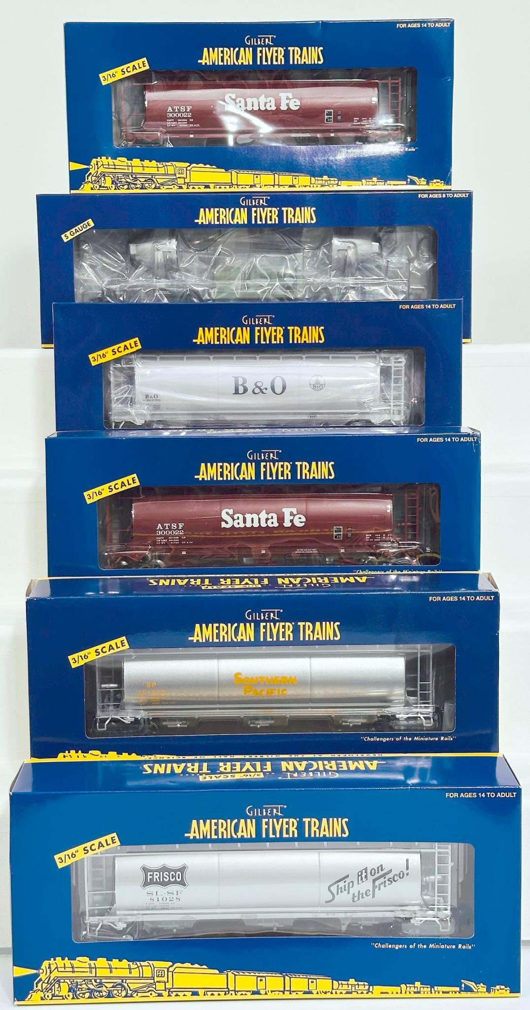 American Flyer Lionel Modern S Gauge Six (6) Assorted Freight Cars Boxed (1 of 5)