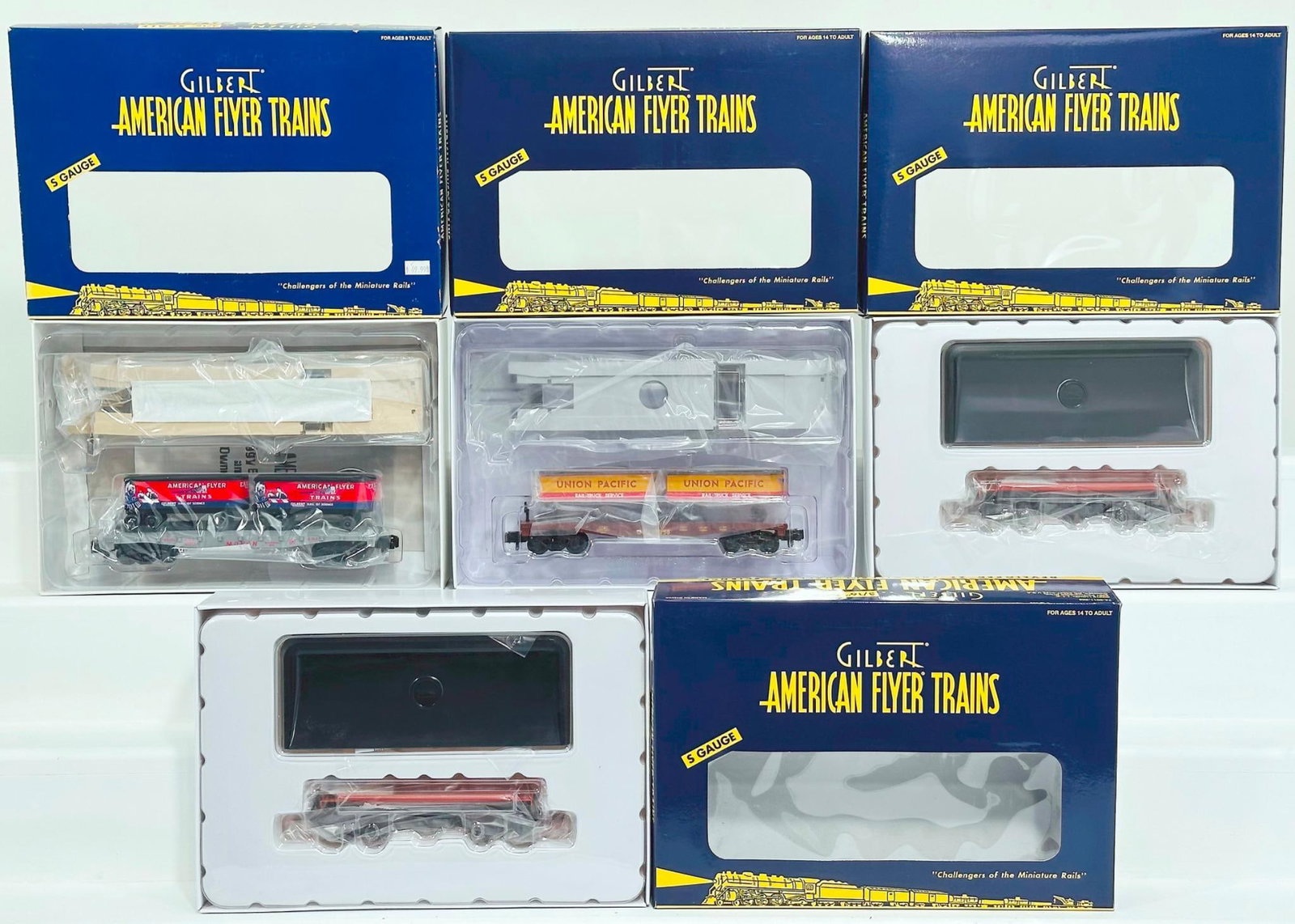 American Flyer Lionel Modern S Gauge Four (4) Assorted Freight Cars Boxed (1 of 5)