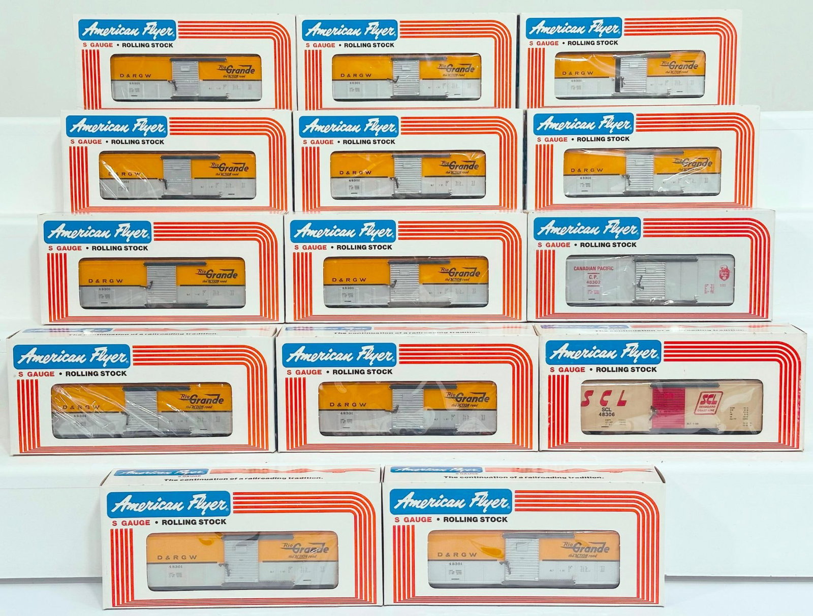American Flyer Lionel Modern S Gauge Fourteen (14) Assorted Freight Cars Boxed (1 of 7)