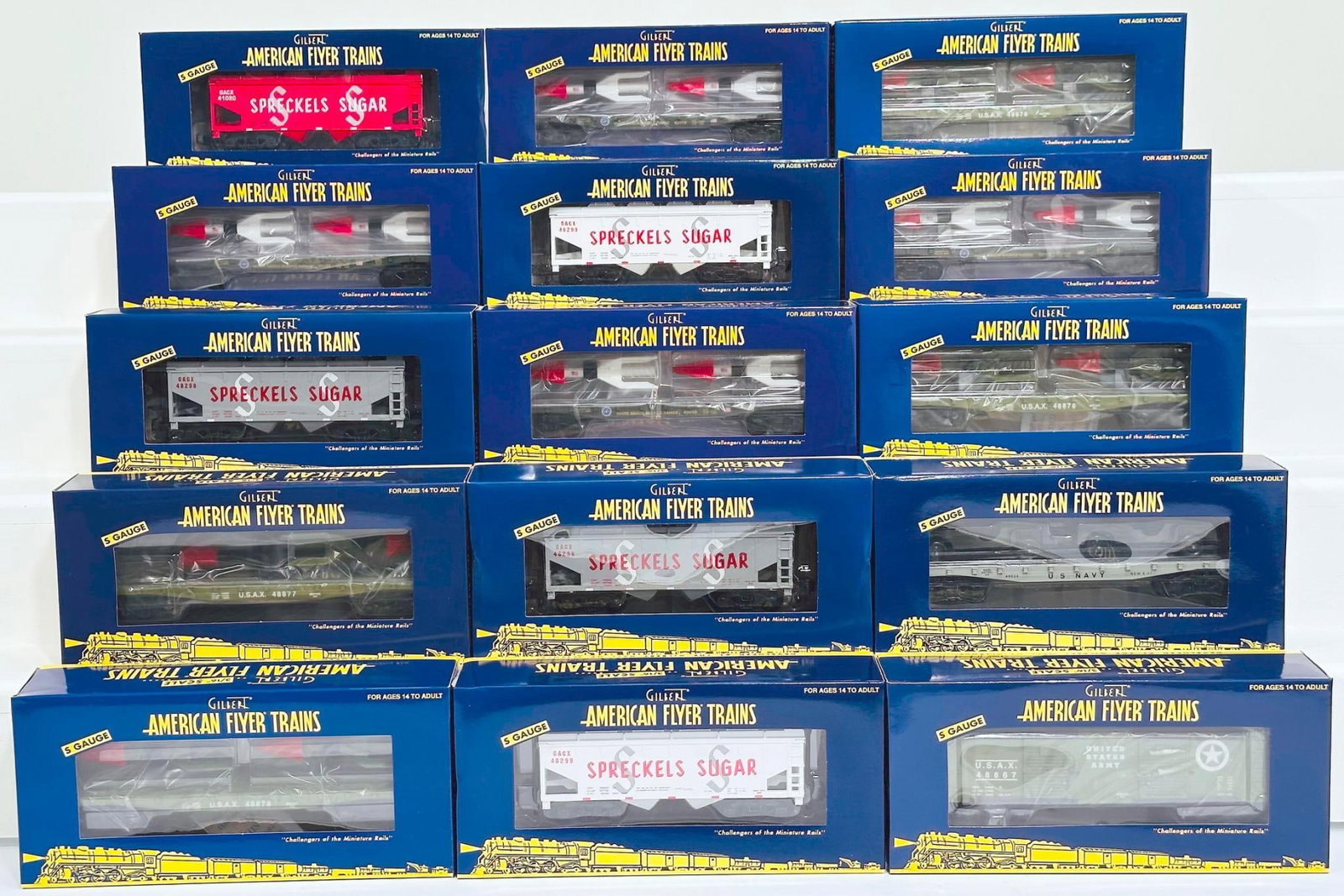 American Flyer Lionel Modern S Gauge Fifteen (15) Assorted Freight Cars Boxed (1 of 7)