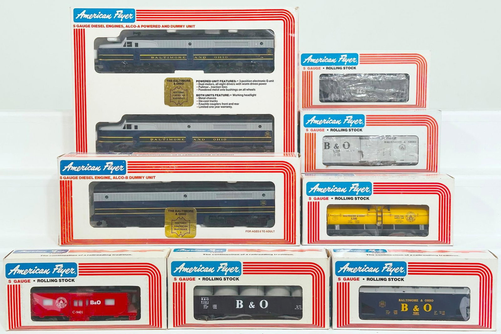 American Flyer Lionel Modern S Gauge B&O Historic American Railroad Alco A- A Powered and Dummy (1 of 6)