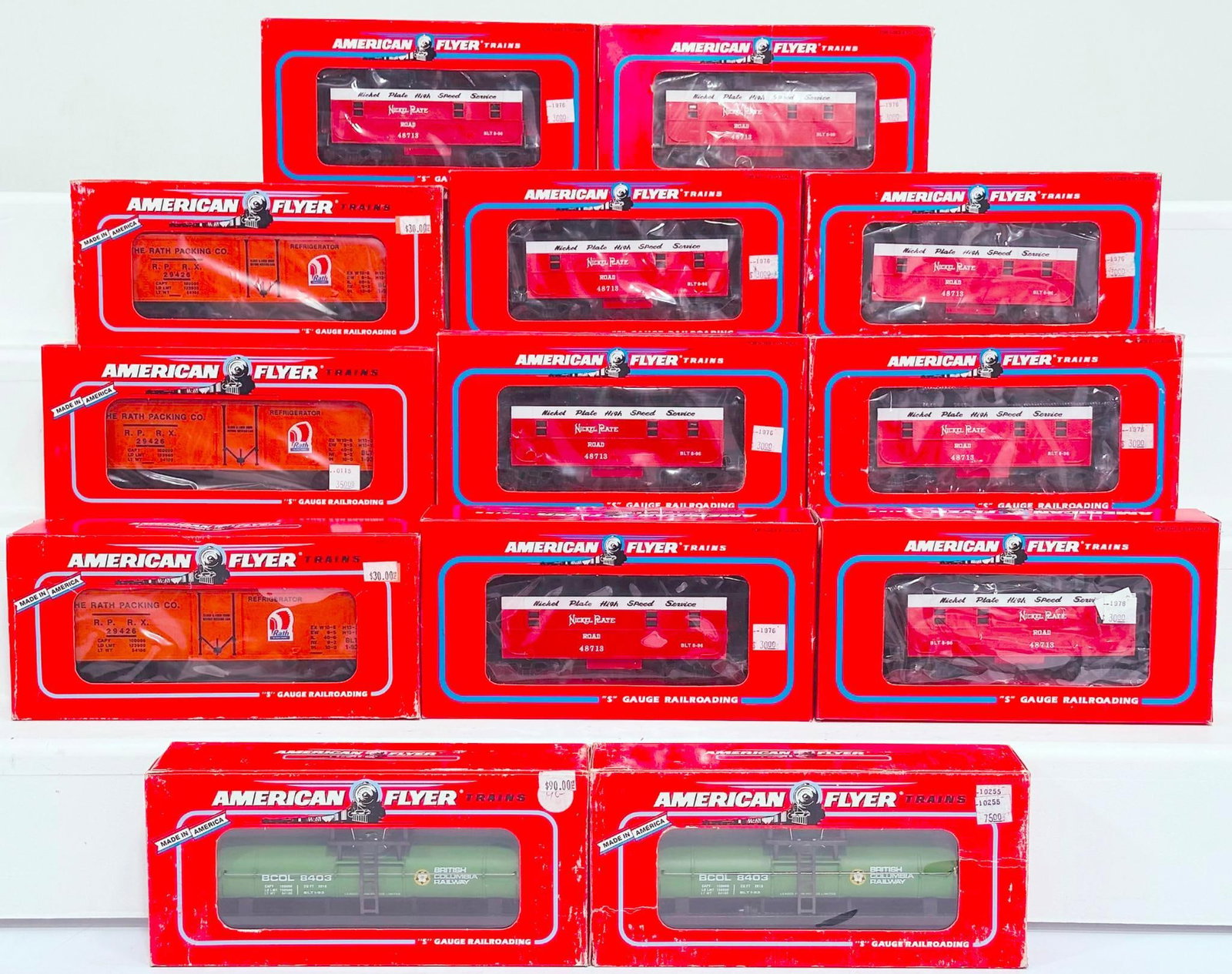 American Flyer Lionel Modern S Gauge Thirteen (13) Assorted Freight Cars Boxed (1 of 7)