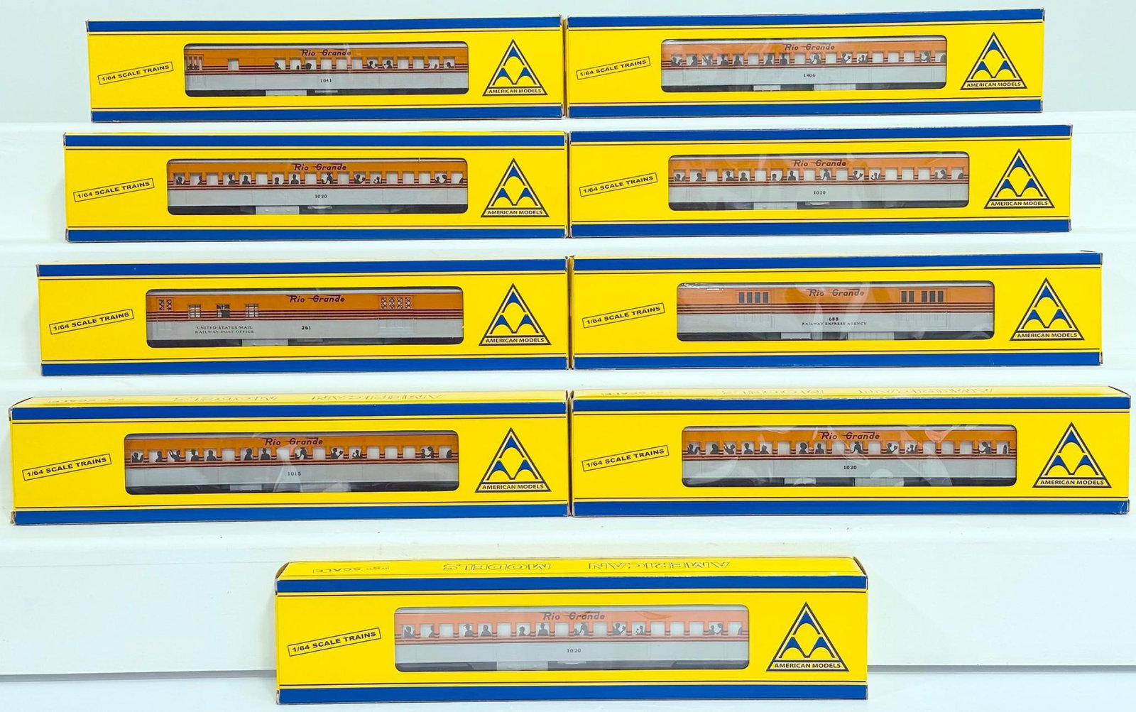 American Models Modern S Gauge Nine (9) Assorted Rio Grande Passenger Cars Boxed (1 of 6)